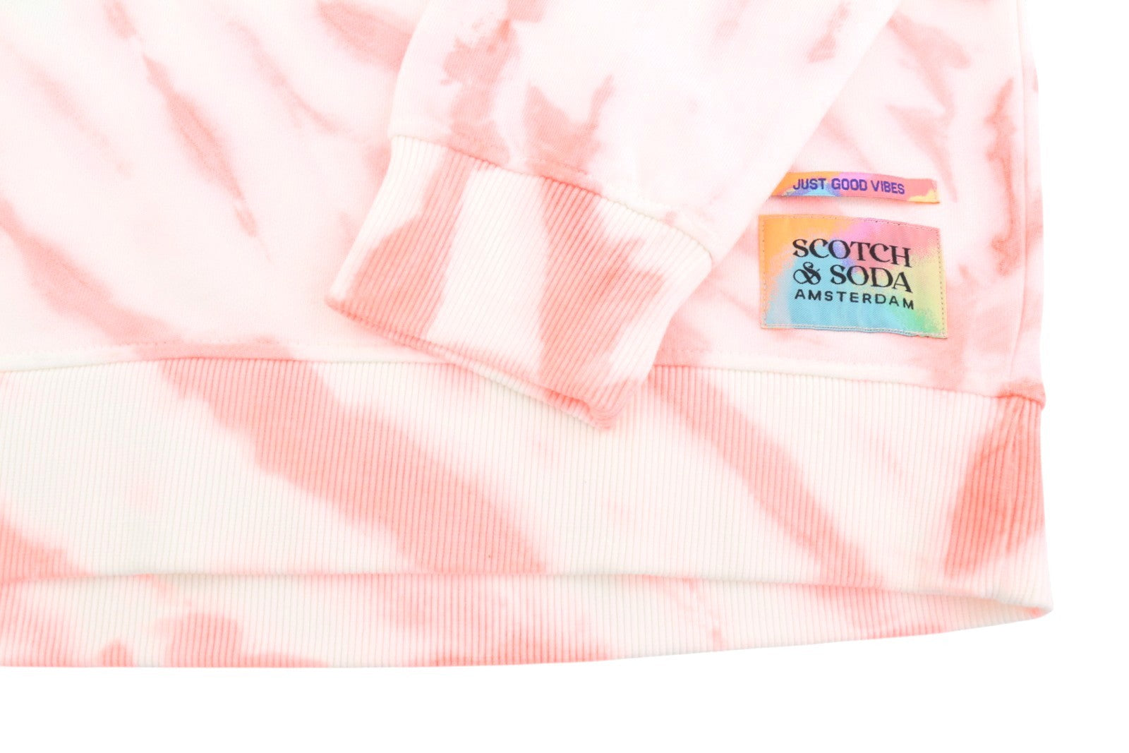 SCOTCH & SODA Men Sweatshirt L White Tie Dye Patterned Crew Neck Pull On