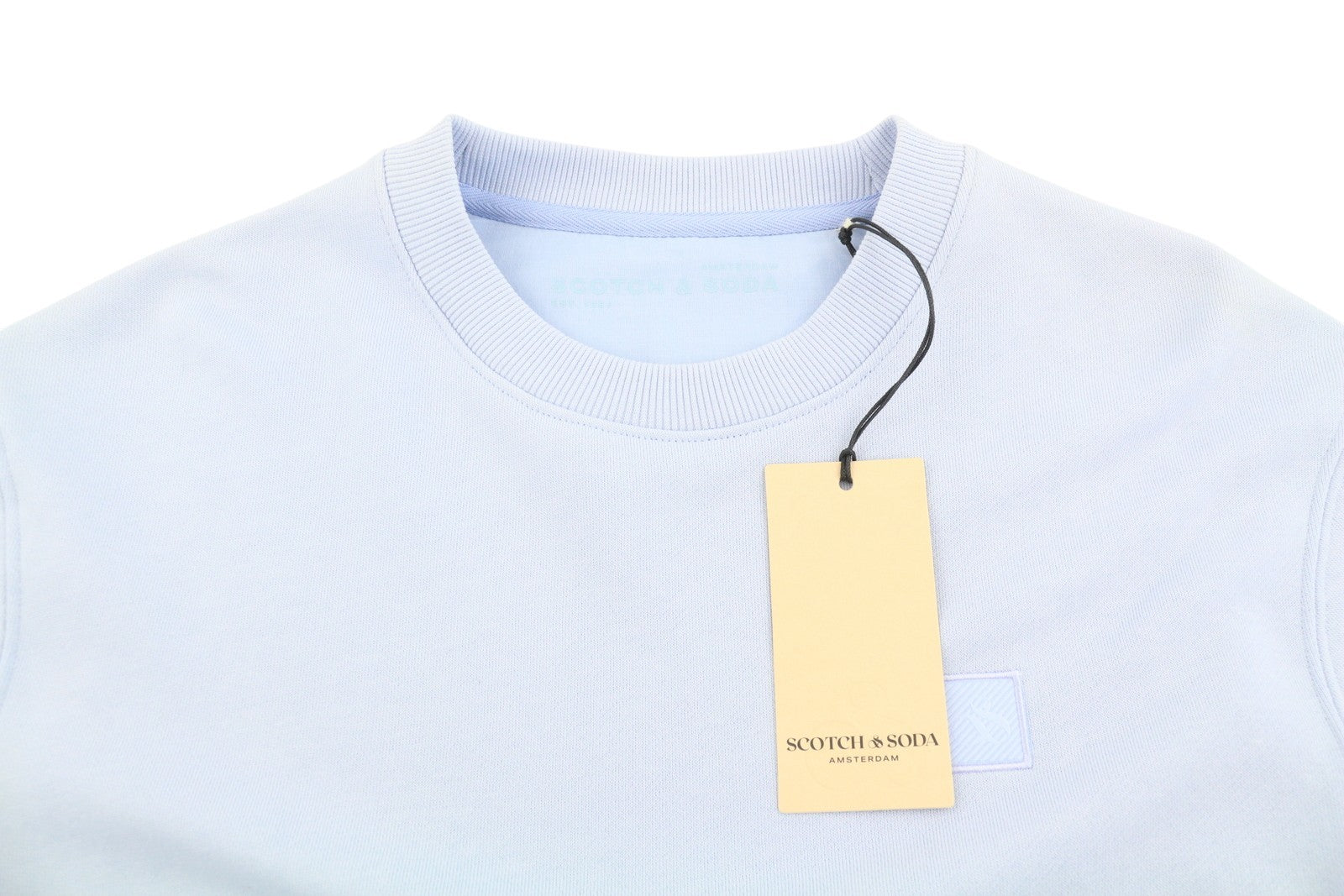 SCOTCH & SODA Men Sweatshirt L Light Blue Crew Neck Long Sleeve Pull On
