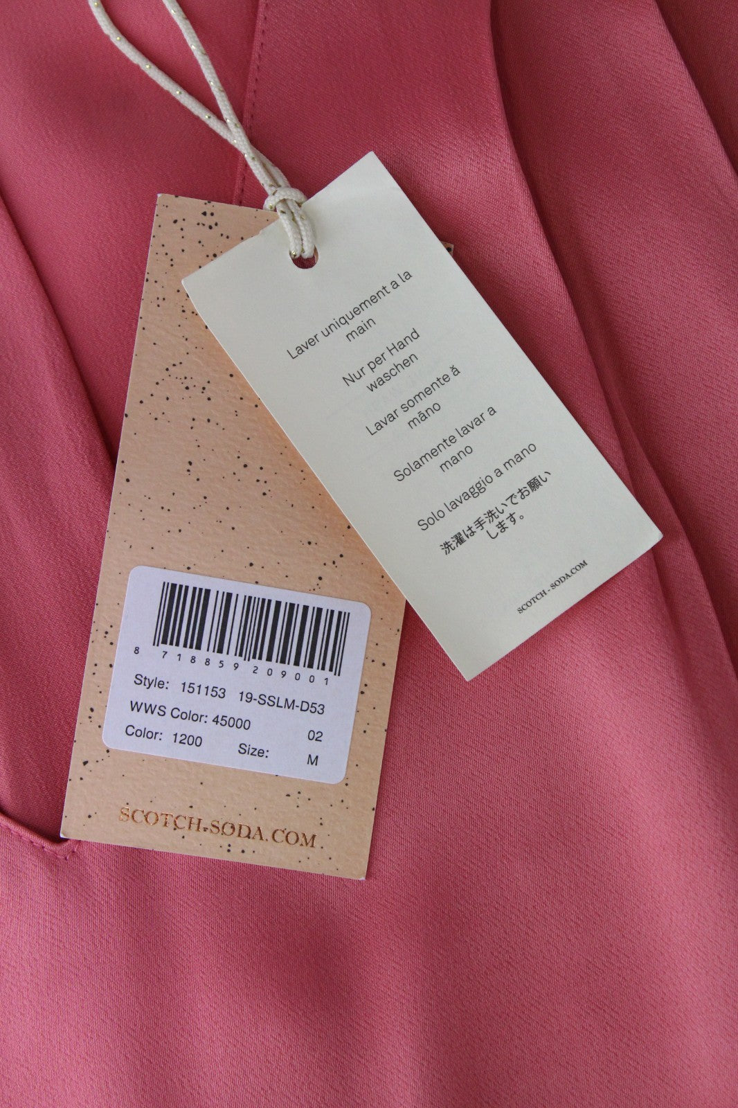 MAISON SCOTCH Women Blouse M Pink Sleeveless V-Neck Pleated Lightweight Formal