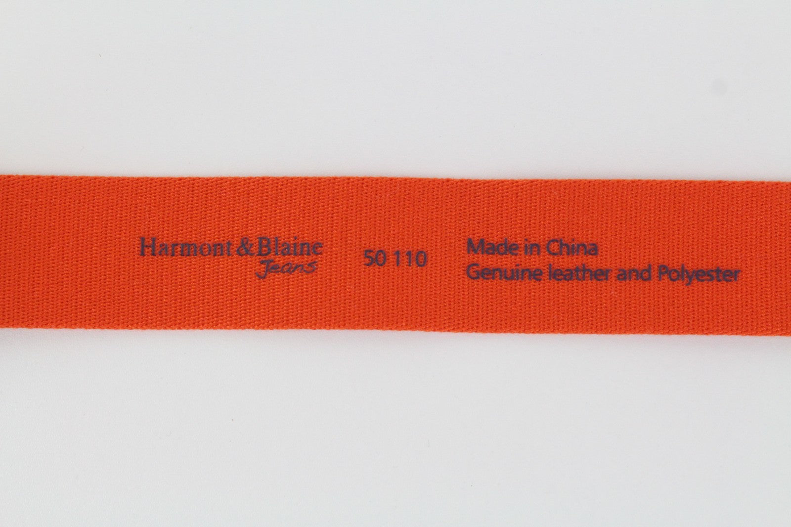 HARMONT & BLAINE Men Belt 110 cm Beige Leather Detailed Squared-End Orange_