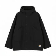Carhartt Clarton Men Jacket XL Black Lightweight Hooded Full Zip Coat