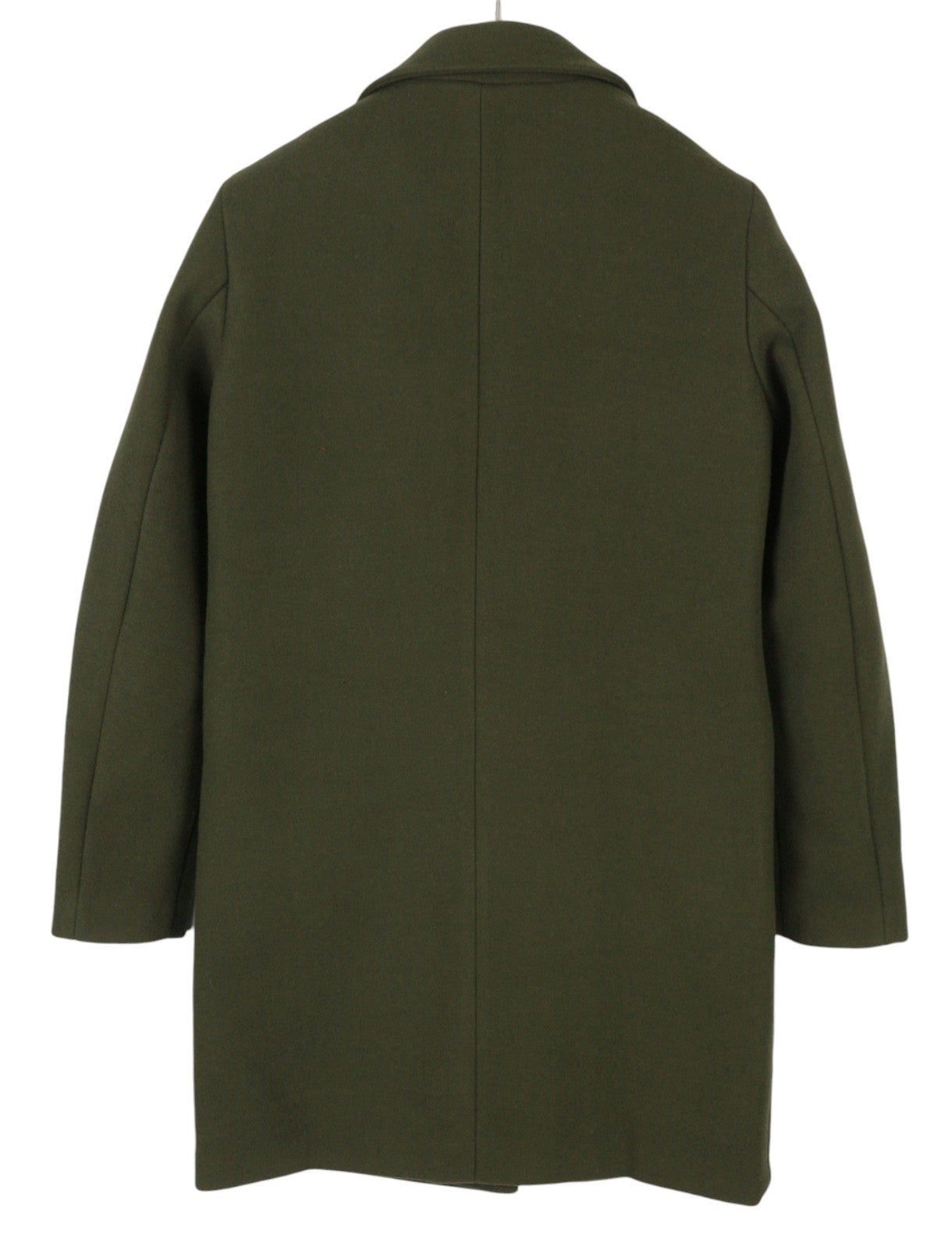 VILA Jully Women Coat EU36 Green Notch Lapel Button Closure Mid Length