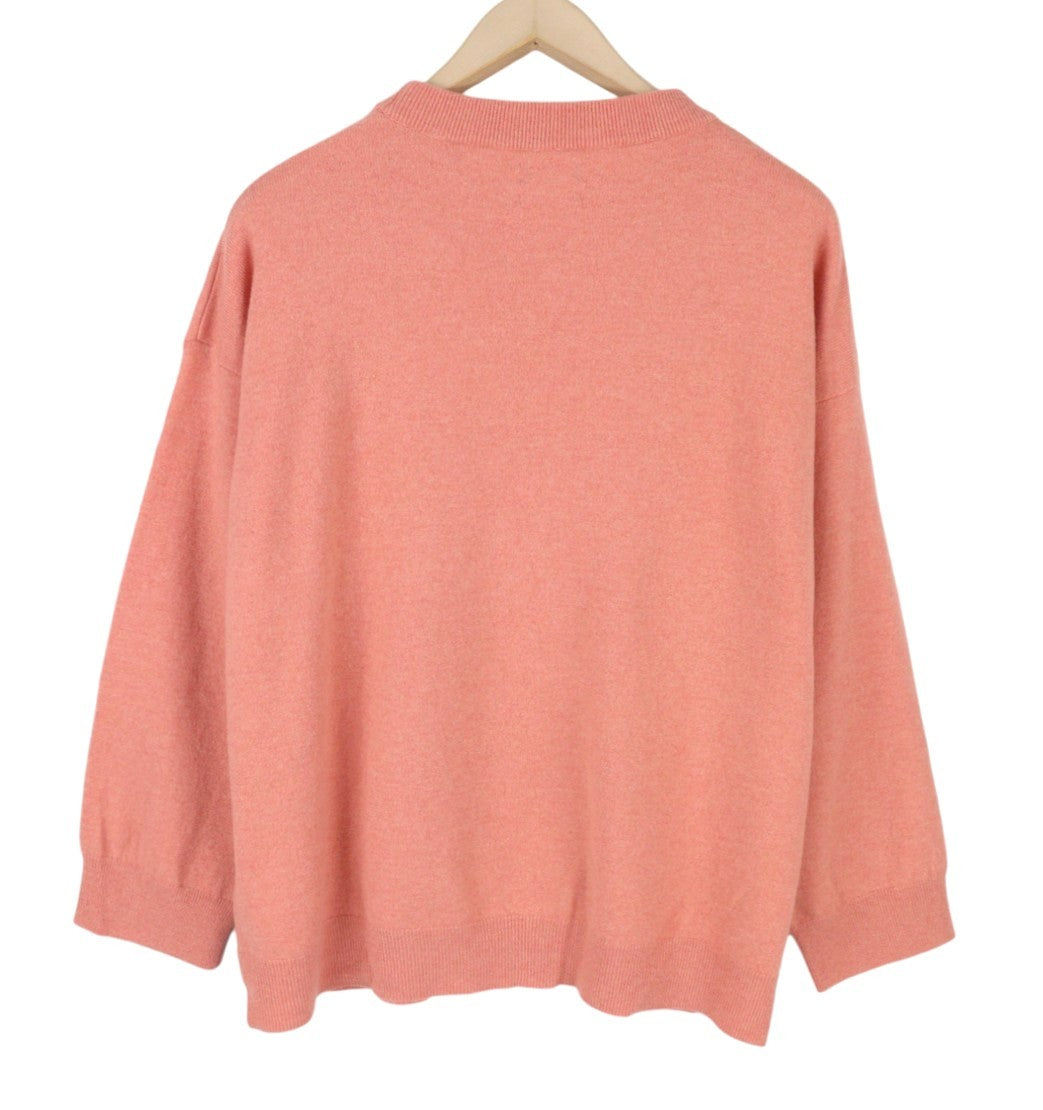 GANT Superfine Lambswool C Neck Women Jumper XL Terracotta Pink Knit Pull On
