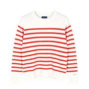 GANT Breton Classic Stripe C Neck Women Jumper XS White Tight Knit Pull On