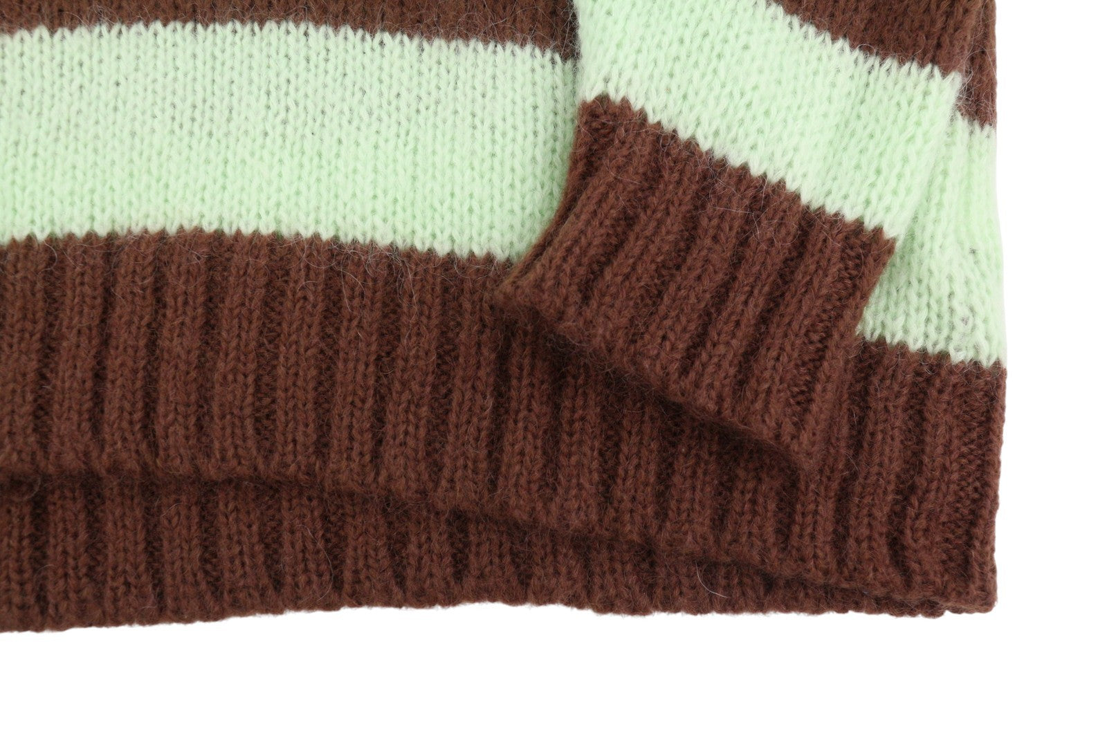 GANT Mohair Striped C Neck Women Jumper XL Cocoa Bean Wool Knit Pull On