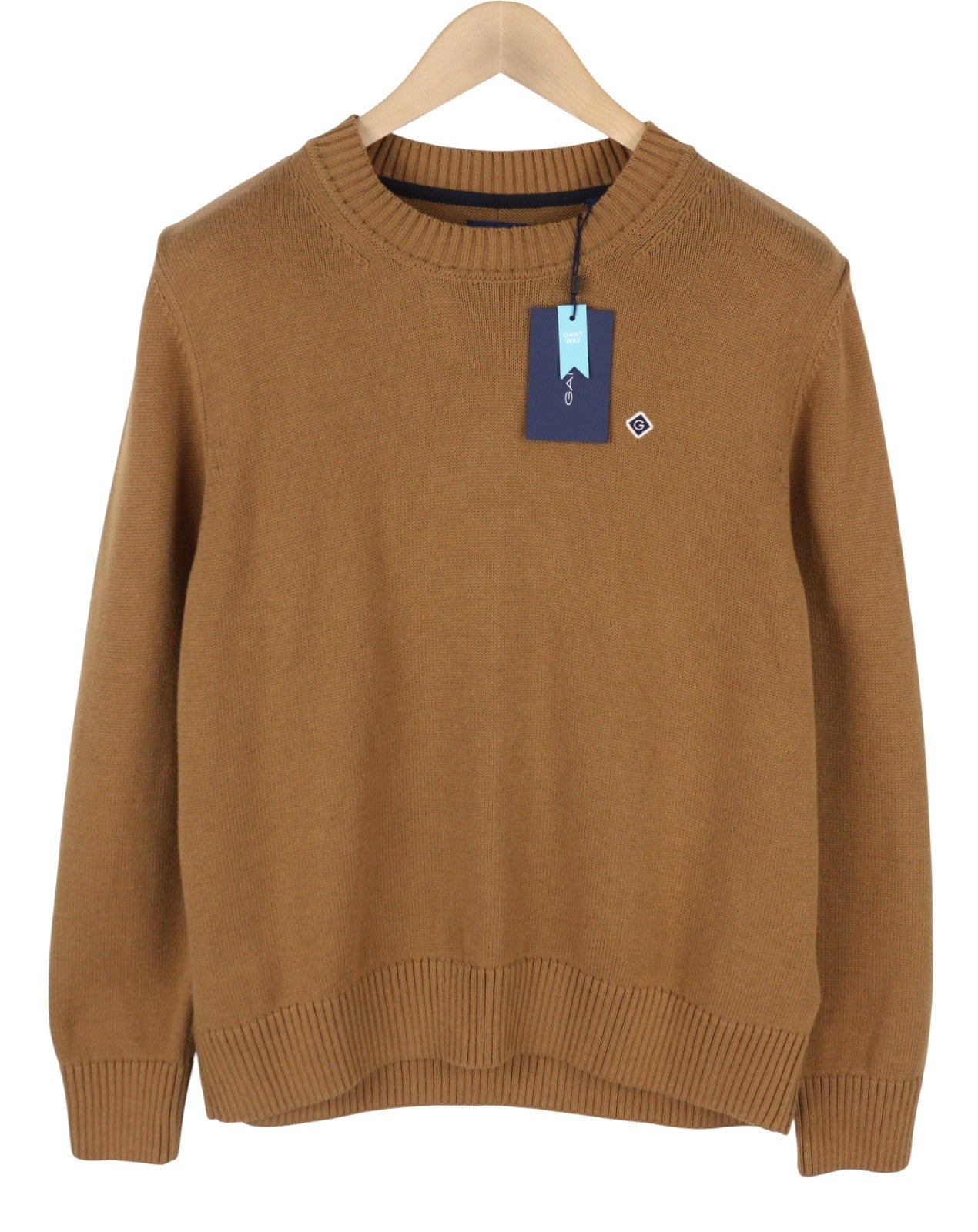 GANT Icon G Cotton C Neck Women Jumper L Roasted Walnut Knit Pull On