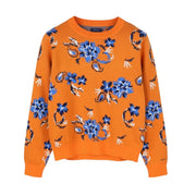 GANT Marine Paisley Knit Crew Women Jumper M Amberglow Floral Knit Pull On
