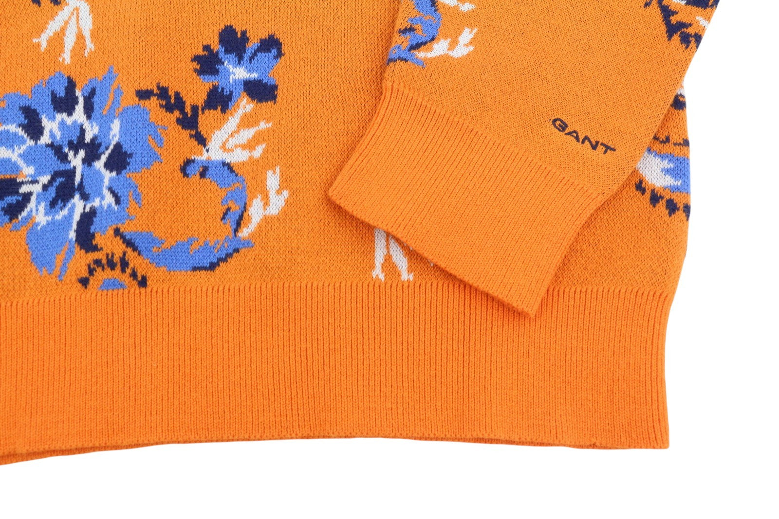 GANT Marine Paisley Knit Crew Women Jumper M Amberglow Floral Knit Pull On