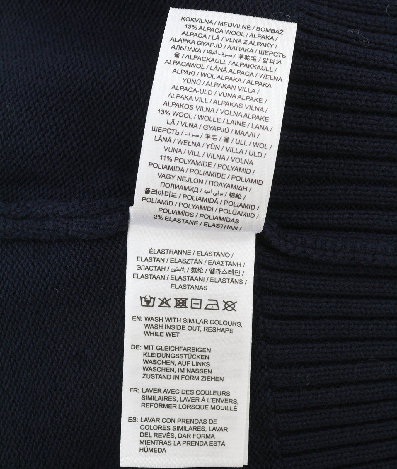 GANT Block Striped C Neck Women Jumper 2XL Evening Blue Alpaca Blend Knit