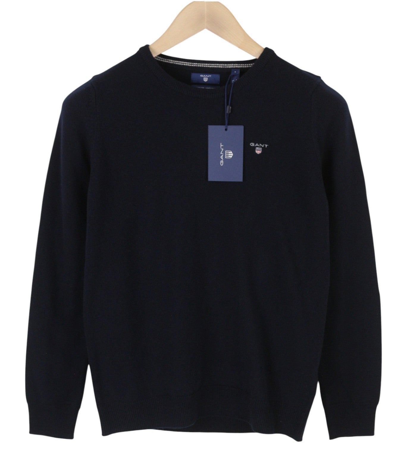 GANT Superfine Lambswool Crew Women Jumper S Marine Tight Knit Pull On