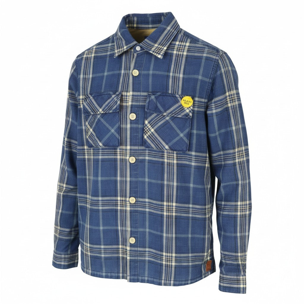 SCOTCH & SODA Men Jacket M Blue Plaid Button-Up Lightweight Overshirt