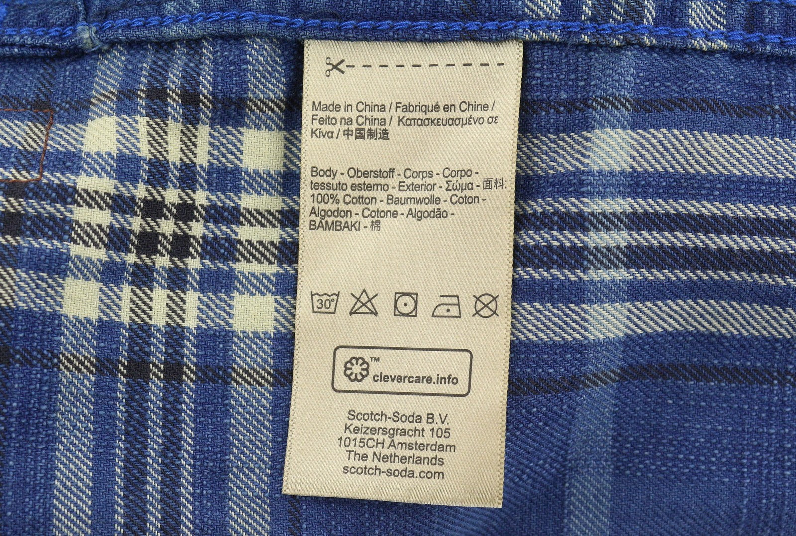 SCOTCH & SODA Men Jacket M Blue Plaid Button-Up Lightweight Overshirt