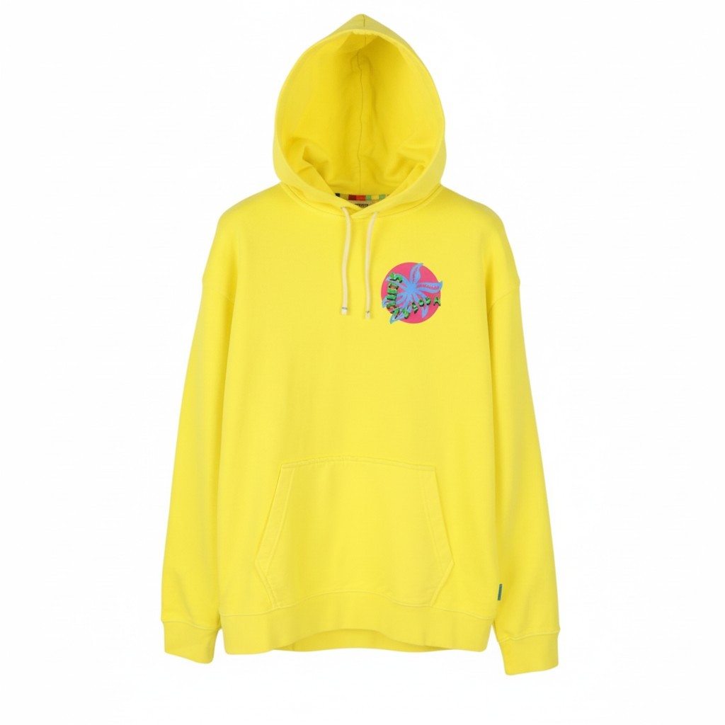 SCOTCH & SODA Men Hoodie M Yellow Organic Kangaroo Pocket Pull On