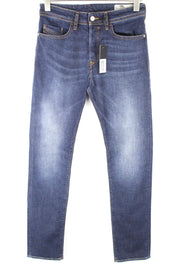 DIESEL Buster 084XH vyriški džinsai W27 L32 Slim Taper Fit medvilniniai mėlyni skalbto džinso rašto džinsai 