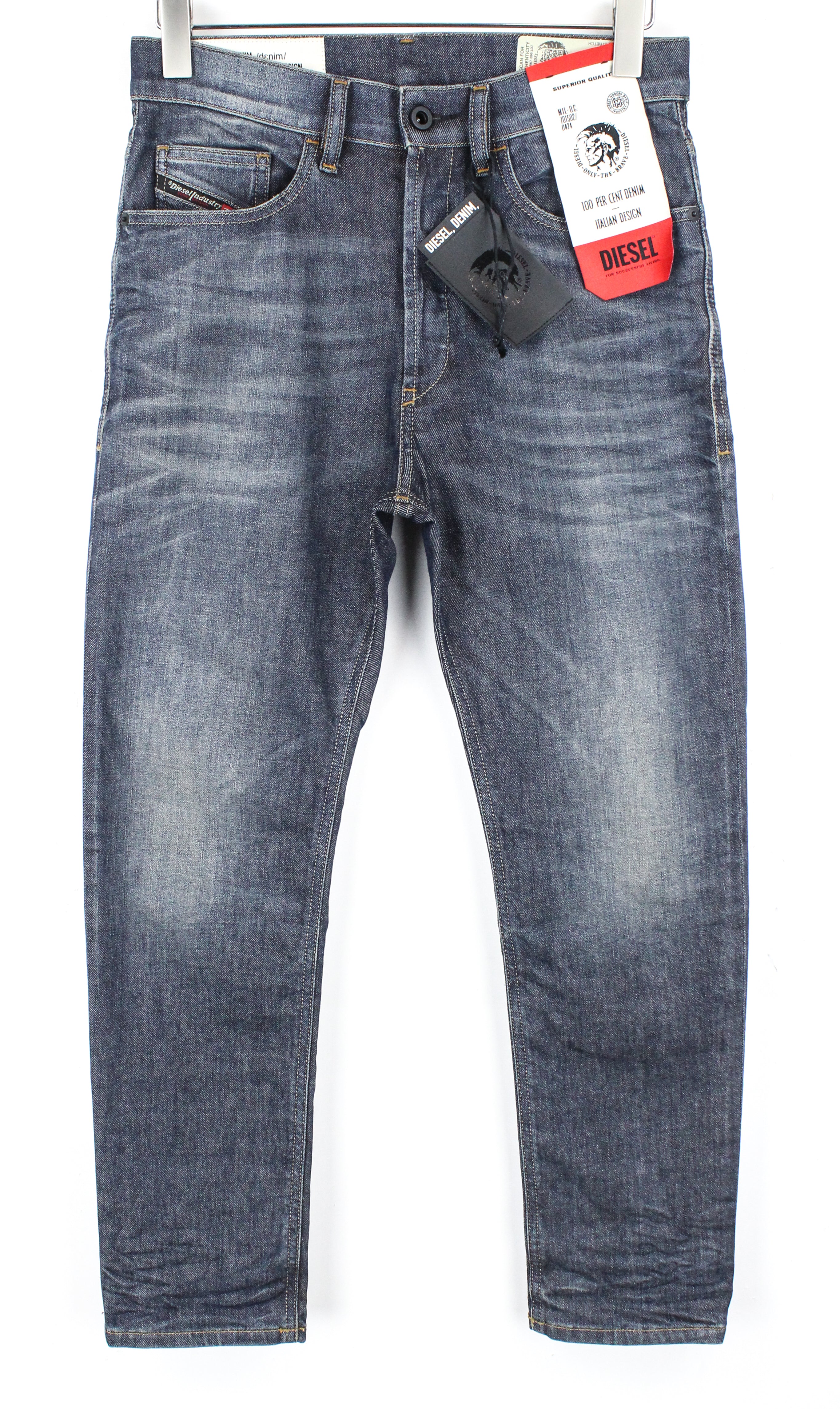 DIESEL D-Eetar 084ZU vyriški džinsai W29/L30 siaurėjantys, mėlyni, tamprūs, skalbti 