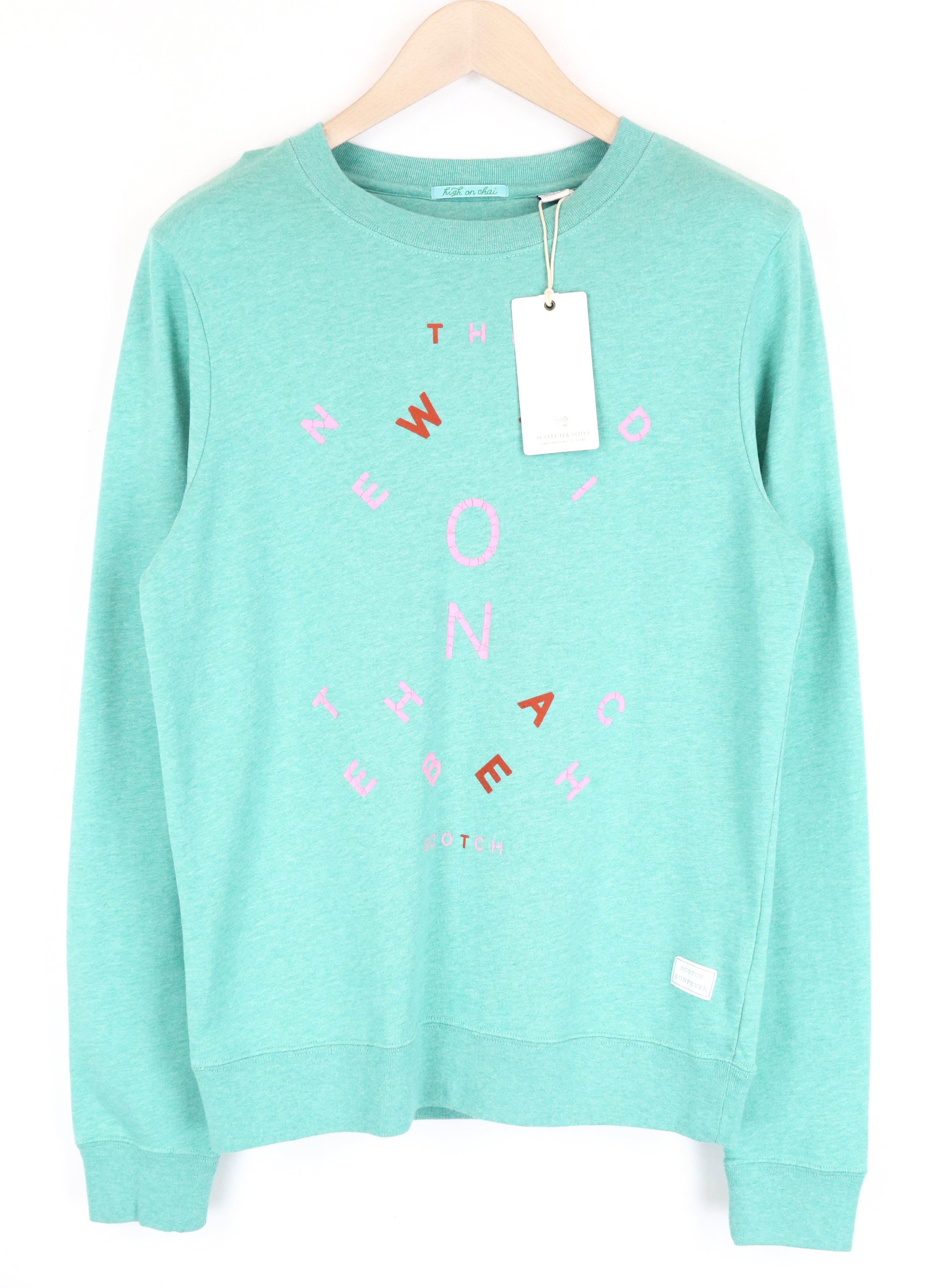 SCOTCH &amp; SODA Ams Couture S mėlynas medvilninis vyriškas džemperis ilgomis rankovėmis 