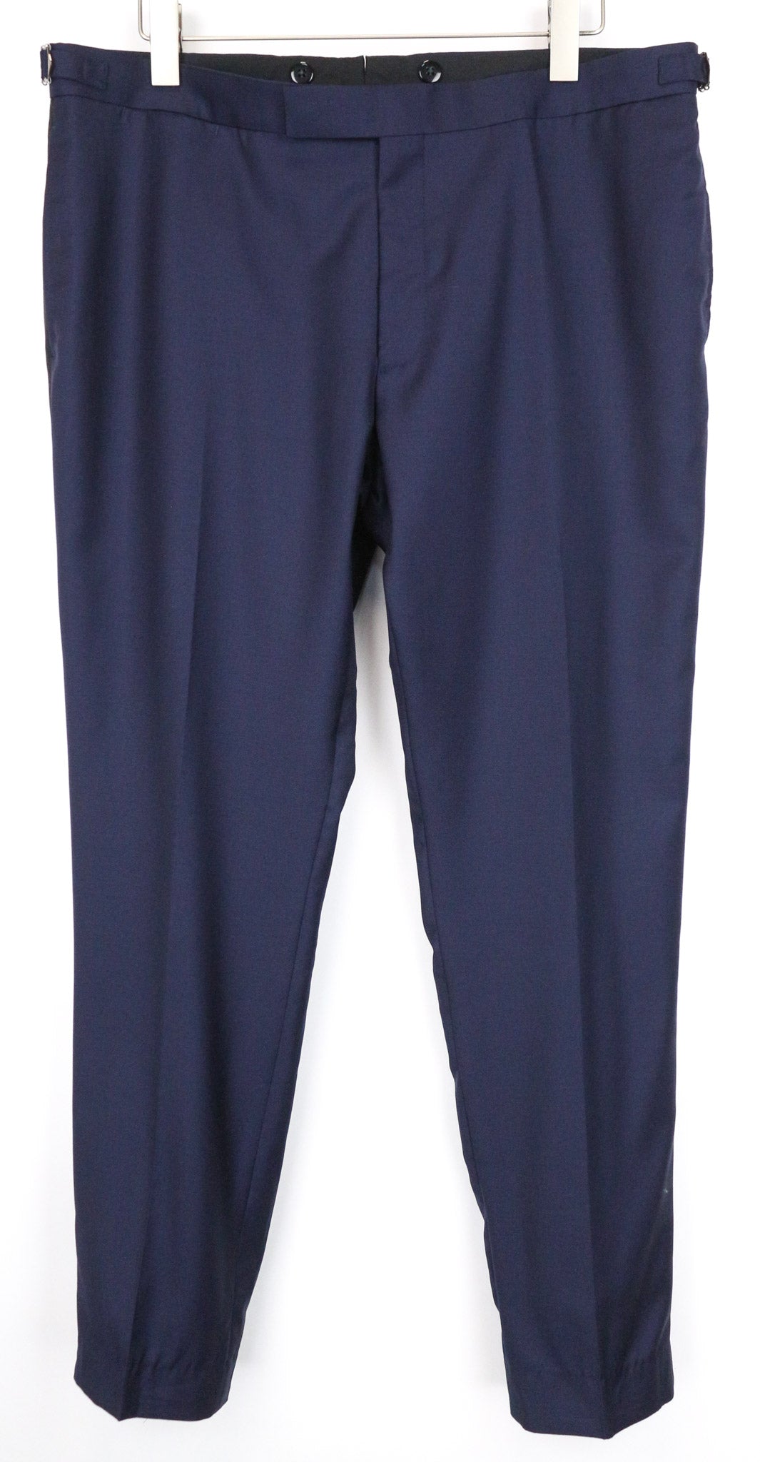 SUITSUPPLY Brescia Tux Men's Pants UK46R Navy Blue Wool Pleated Slim Front Style