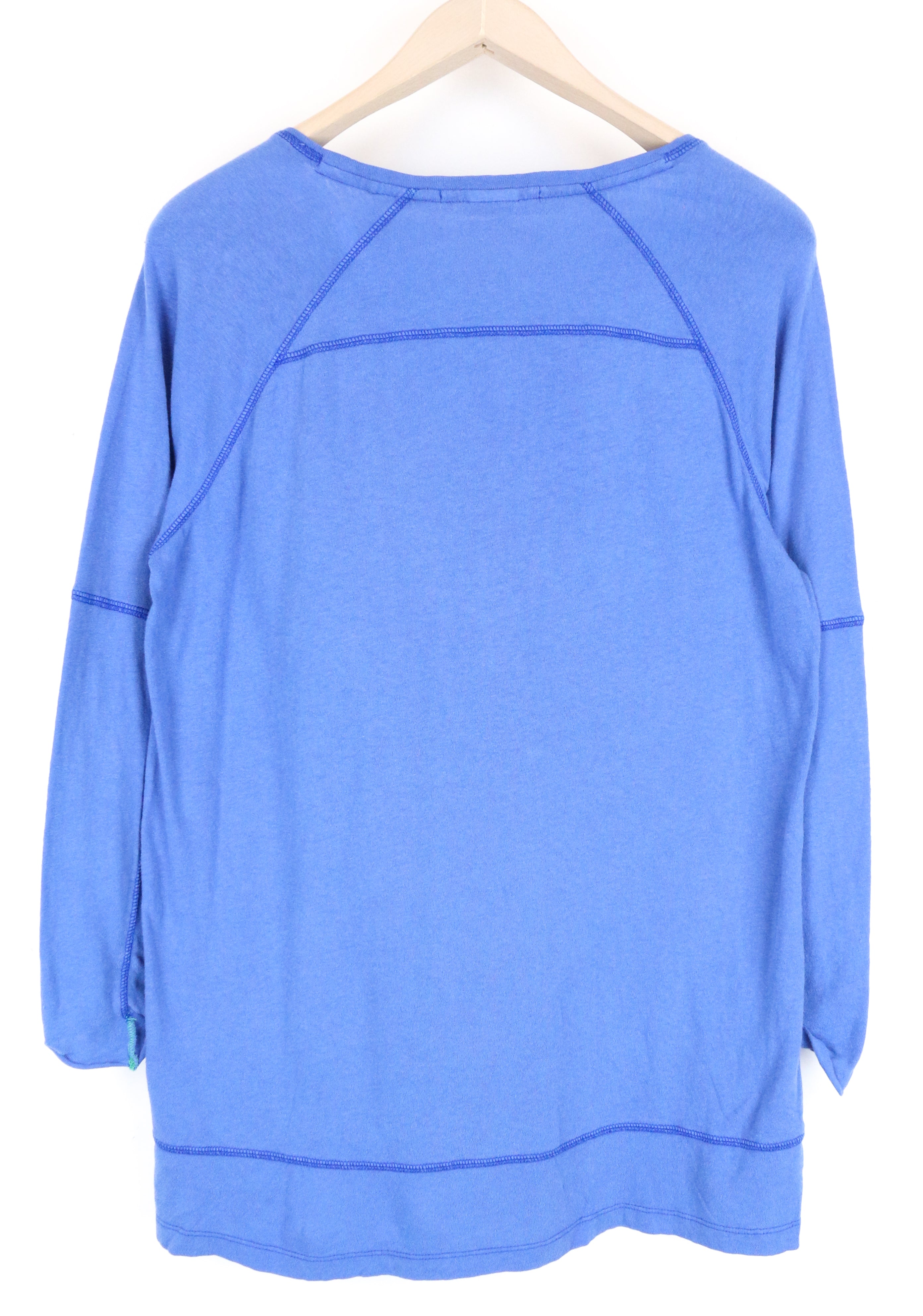 SCOTCH &amp; SODA Ams Blauw vyriški marškinėliai mėlyni ~M 3/4 rankovės laisvalaikio stiliaus su kišenėmis 