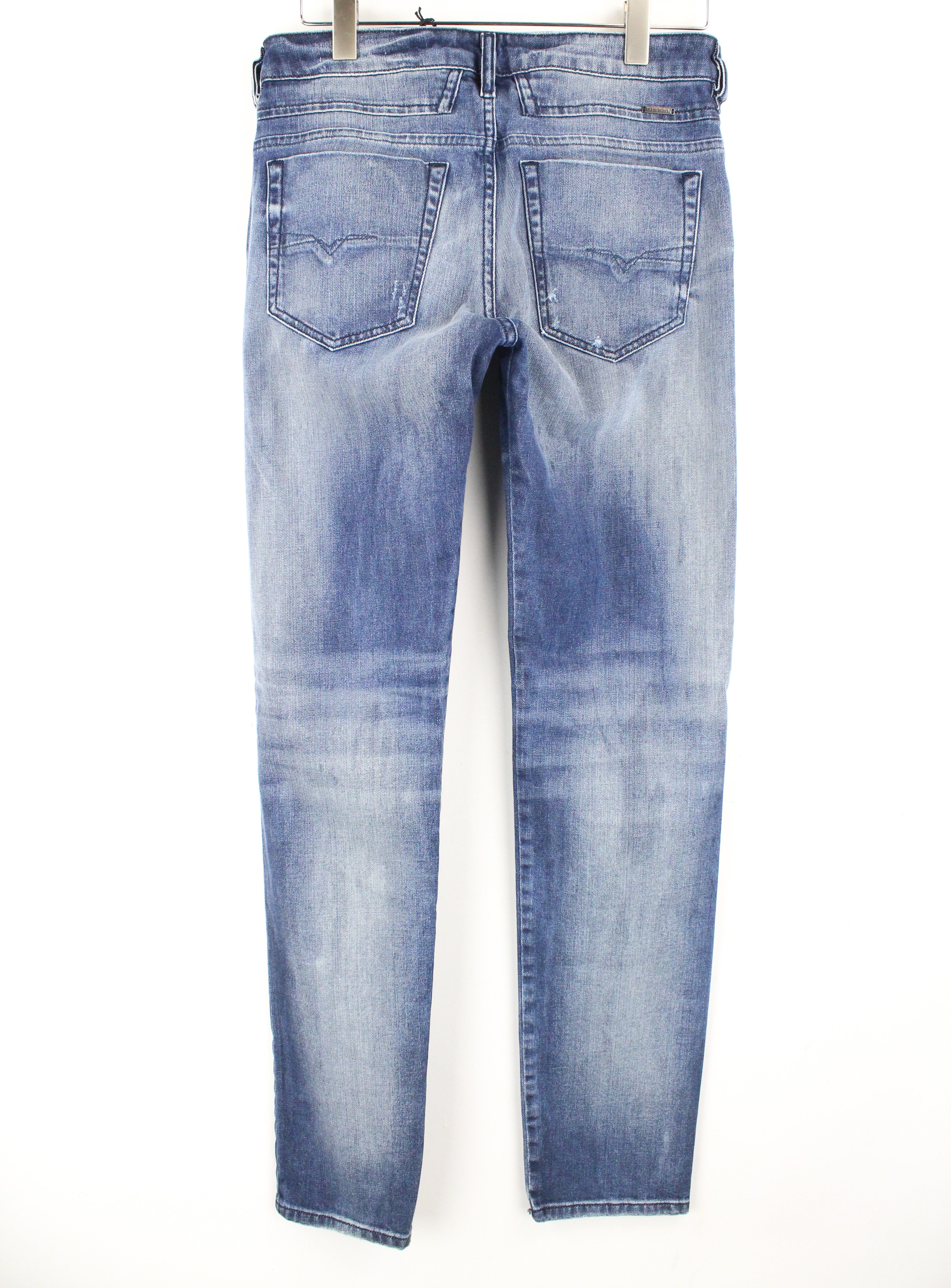 DIESEL D-Bazer 084DD vyriški džinsai W29/L34 siaurėjantys, tamprūs, skalbtos medvilnės, mėlynos spalvos 