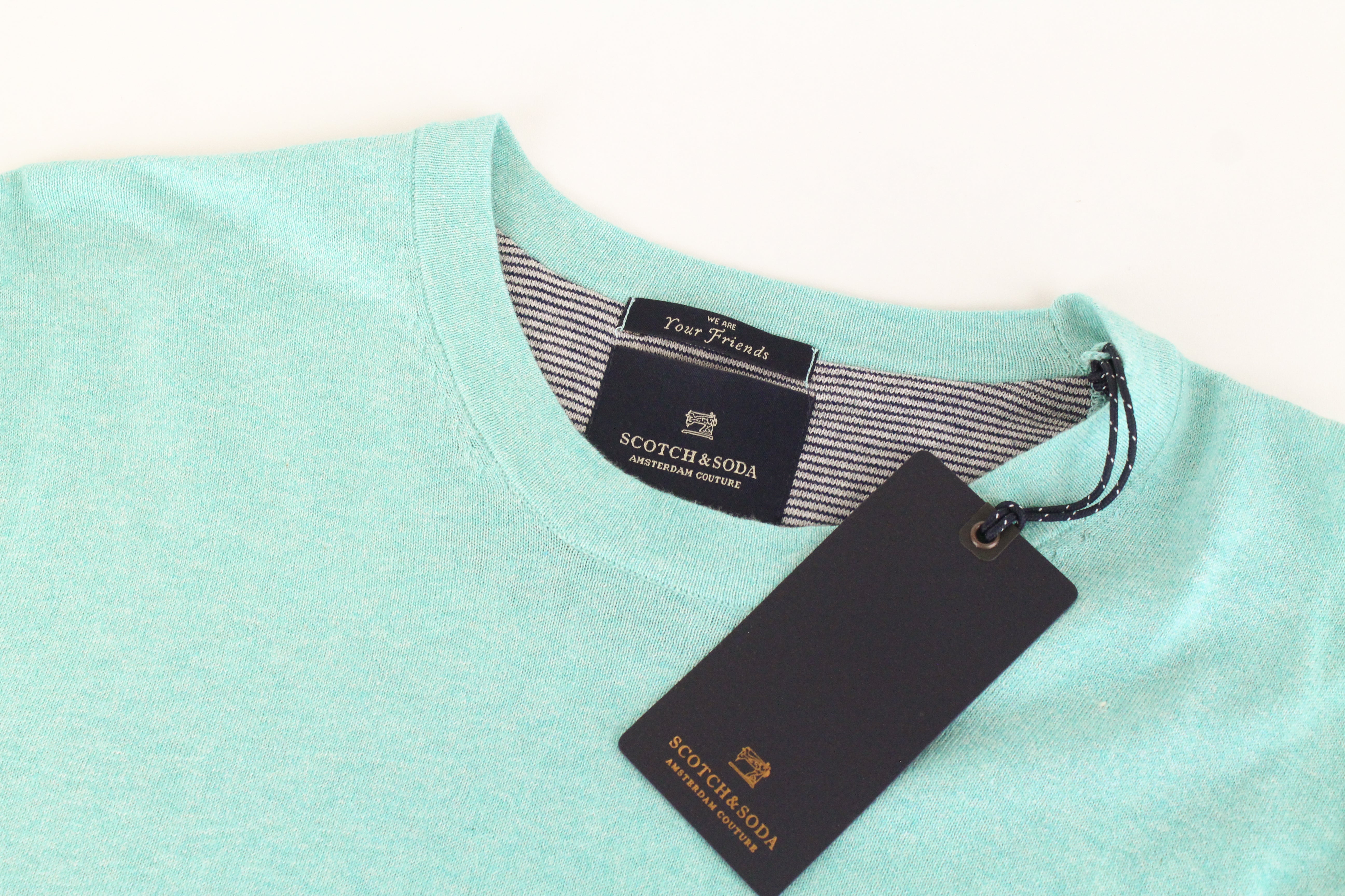 SCOTCH &amp; SODA Ams Couture vyriškas džemperis ~S mėlyno melanžo spalvos ilgomis rankovėmis 