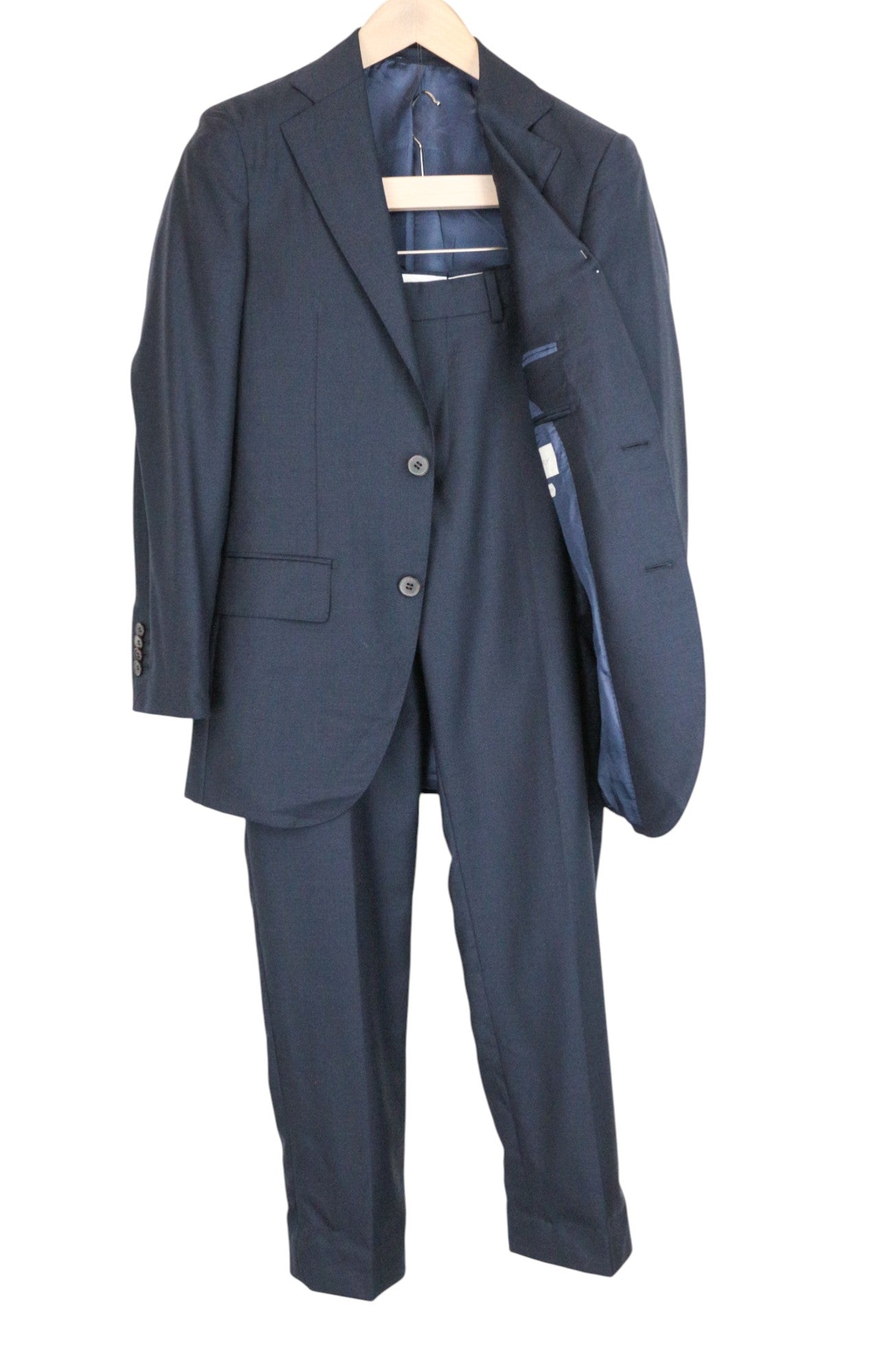 SUITSUPPLY Lazio SB Int. Men's UK32R Slim Wool 2 Piece Suit Dark Blue Lined