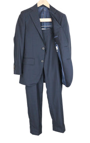 SUITSUPPLY Lazio SB Int. Men's UK32R Slim Wool 2 Piece Suit Dark Blue Lined