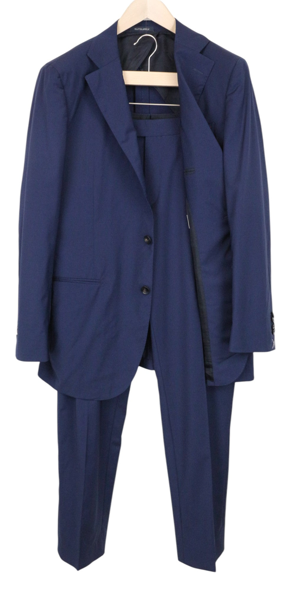 SUITSUPPLY La Spalla Men's Suit UK42R Navy Blue Slim Fit Wool Blend 2Pc Formal