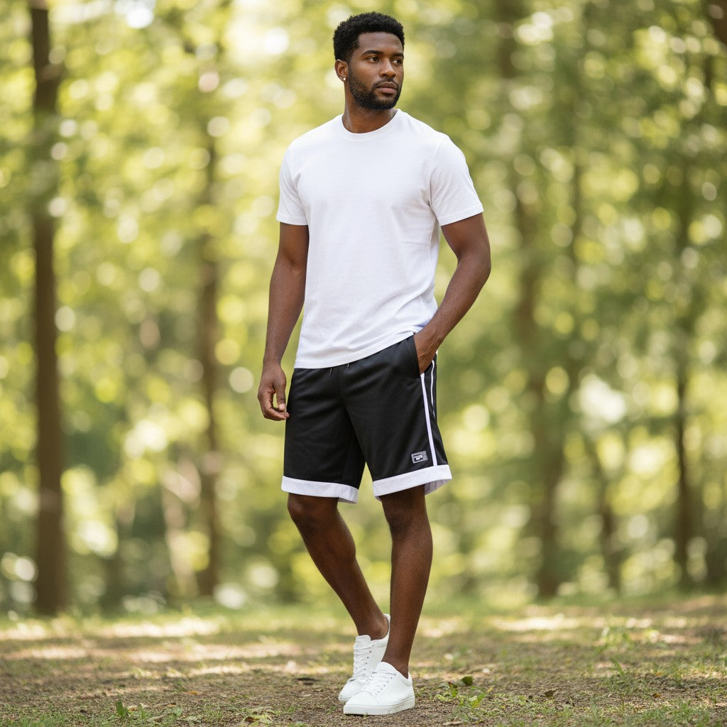 DIESEL Amsb-Stadiom-Wt13 vyriški šortai 2XL 55DSL sportinis bėgimo šortai su elastingu juosmeniu, juodi