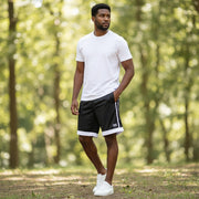 DIESEL Amsb-Stadiom-Wt13 vyriški šortai 2XL 55DSL sportinis bėgimo šortai su elastingu juosmeniu, juodi