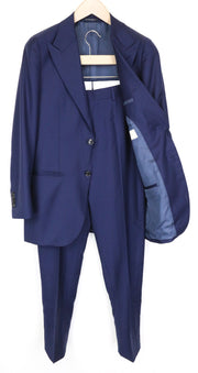 SUITSUPPLY La Spalla Men Suit UK34R Blue 2 Pc Slim Wool S110s Perennial