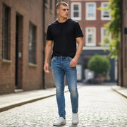 TAKESHY KUROSAWA Men's Jeans W32 Slim Distressed Washed Blue Stretchy Denim