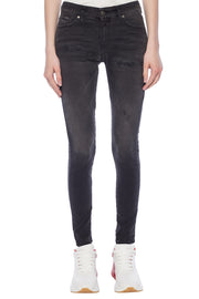 DIESEL Slandy 069GI W25 L32 pilki medvilniniai aptempti moteriški ploni tamprūs džinsai 