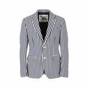 SCOTCH & SODA Men Blazer M Blue Pinstripe Notch Lapel Single Breasted Half Lined