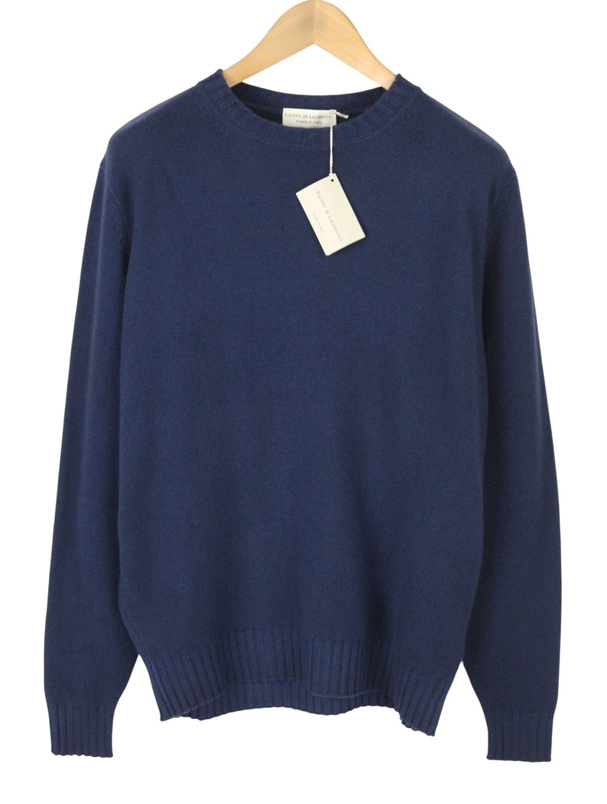 FILIPPO DE LAURENTIIS Men Jumper IT54 XL Blue Merino Wool Cashmere Knit Pull On
