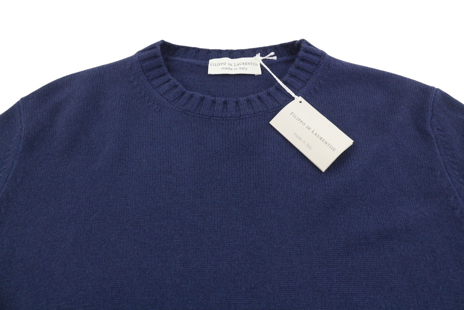 FILIPPO DE LAURENTIIS Men Jumper IT54 XL Blue Merino Wool Cashmere Knit Pull On