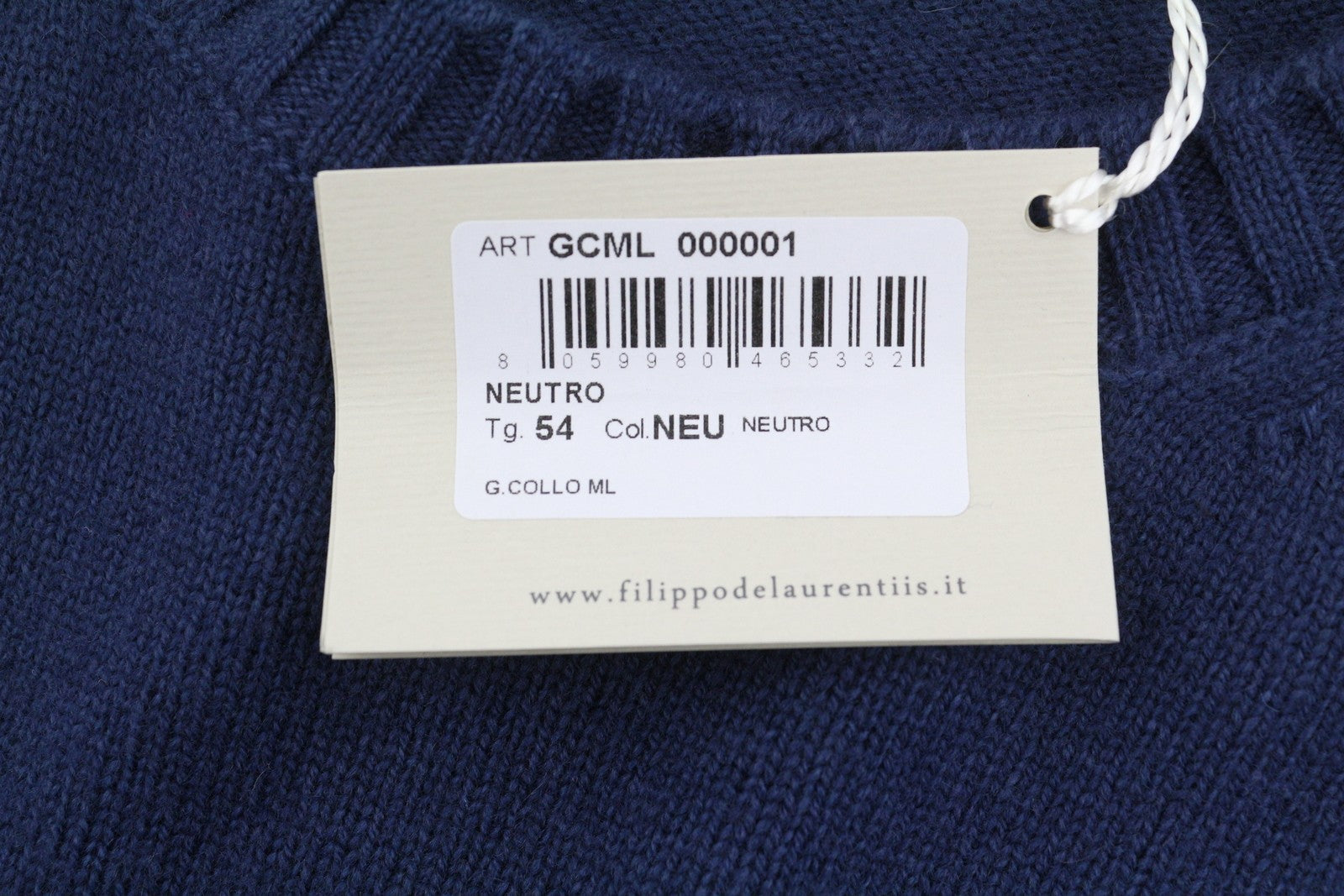 FILIPPO DE LAURENTIIS Men Jumper IT54 XL Blue Merino Wool Cashmere Knit Pull On