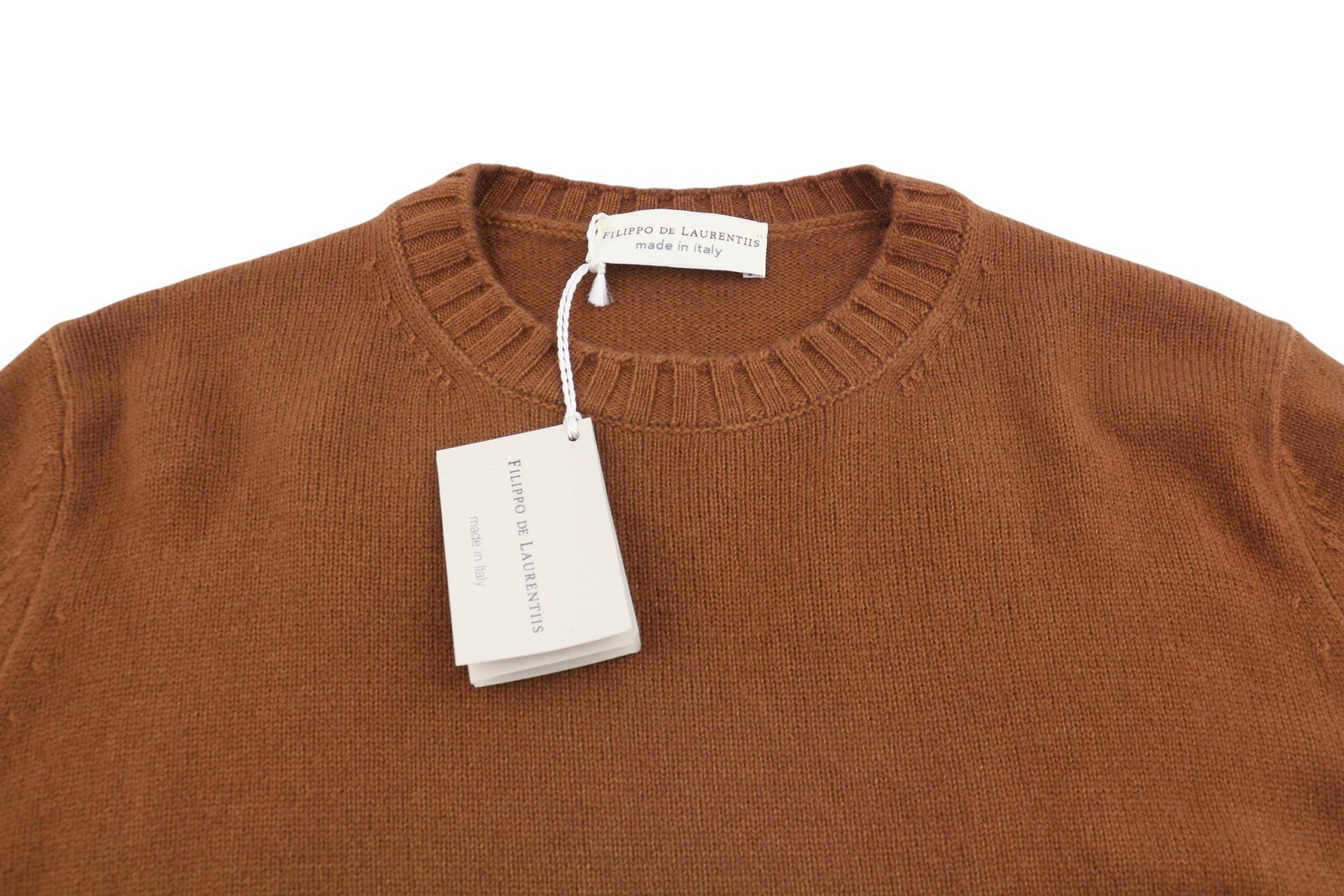 FILIPPO DE LAURENTIIS Men Jumper IT46 XS Brown Merino Wool Cashmere Knit Pull On