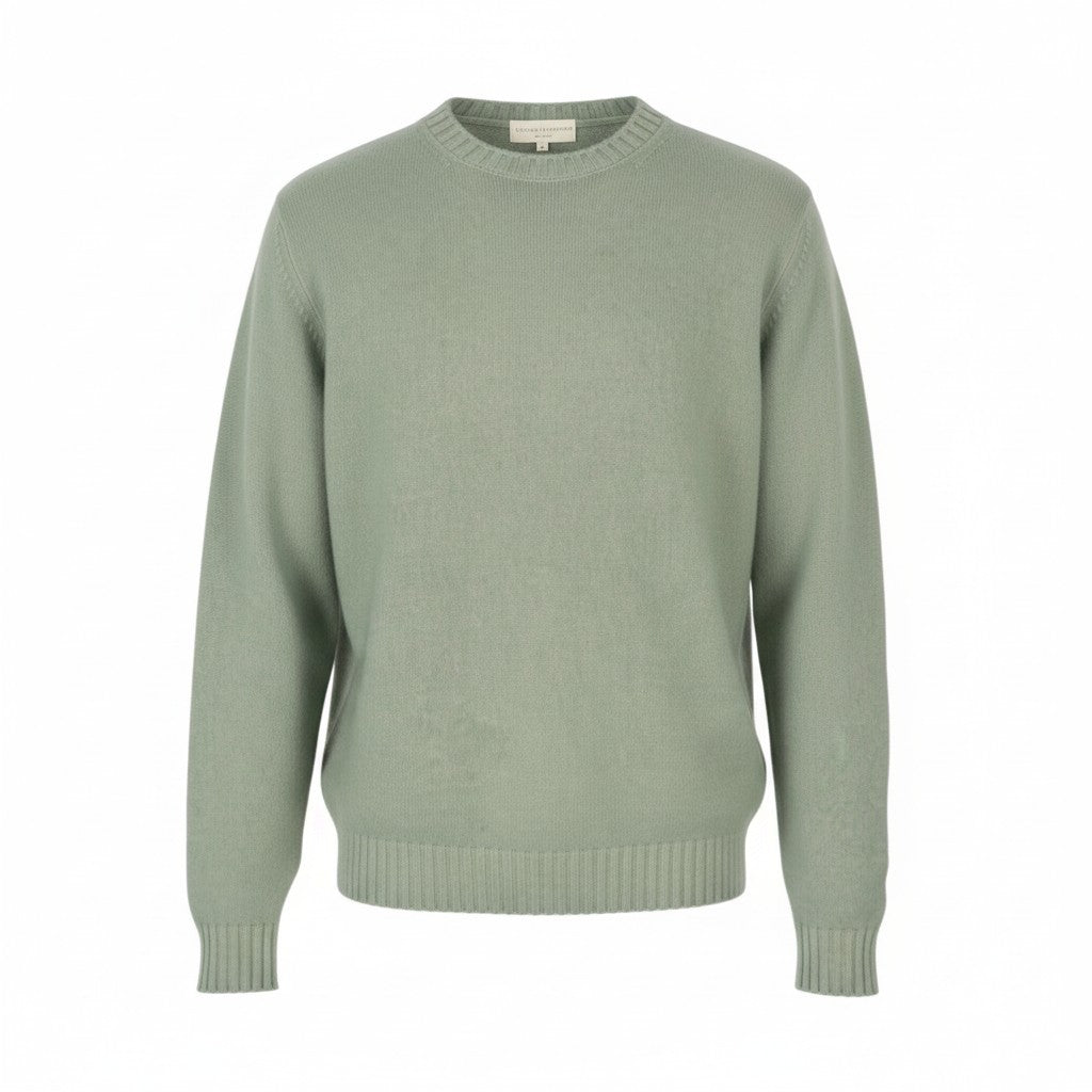 FILIPPO DE LAURENTIIS Men Jumper IT52 L Green Faded Merino Wool Cashmere Knit