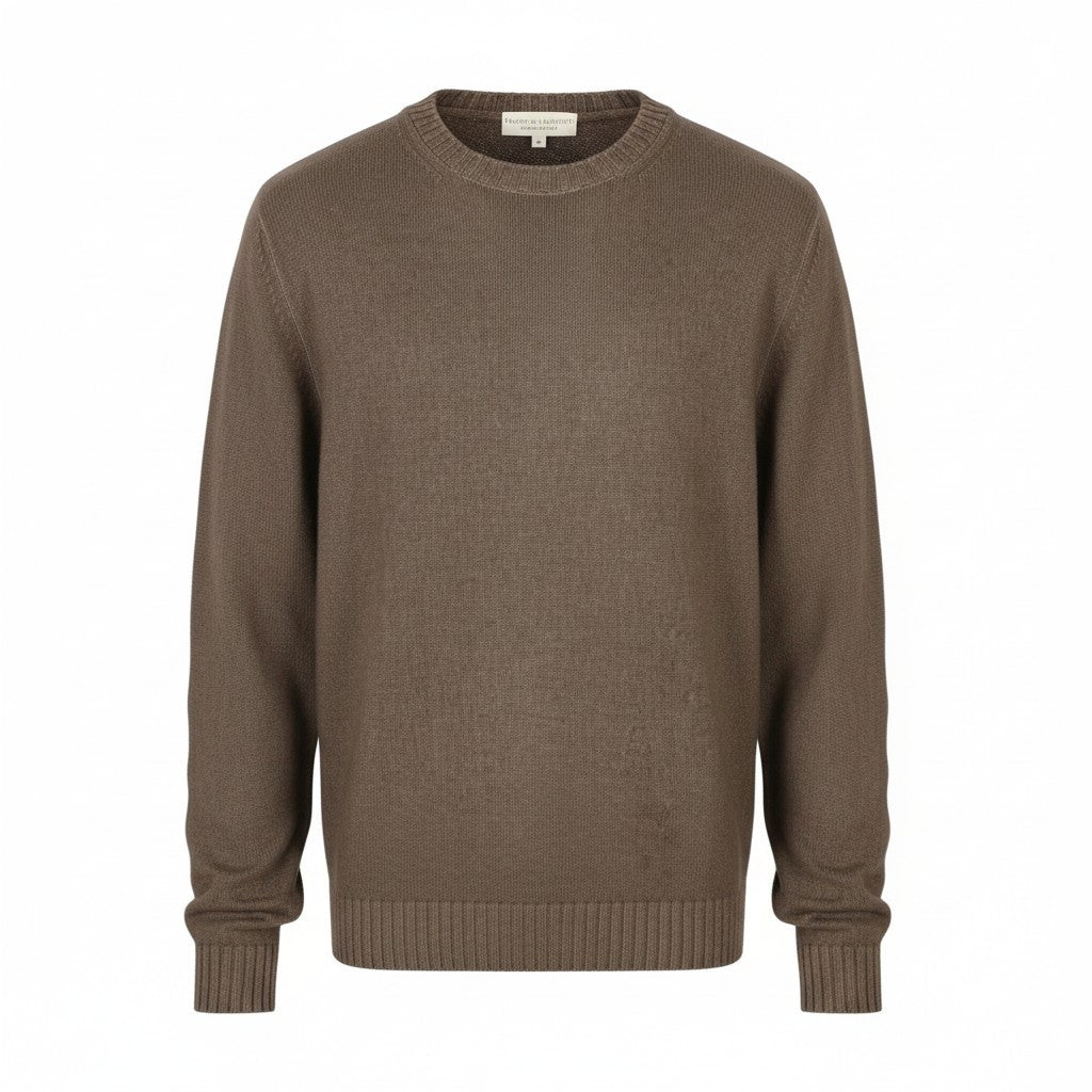 FILIPPO DE LAURENTIIS Men Jumper IT50 M Brown Faded Merino Wool Cashmere Knit