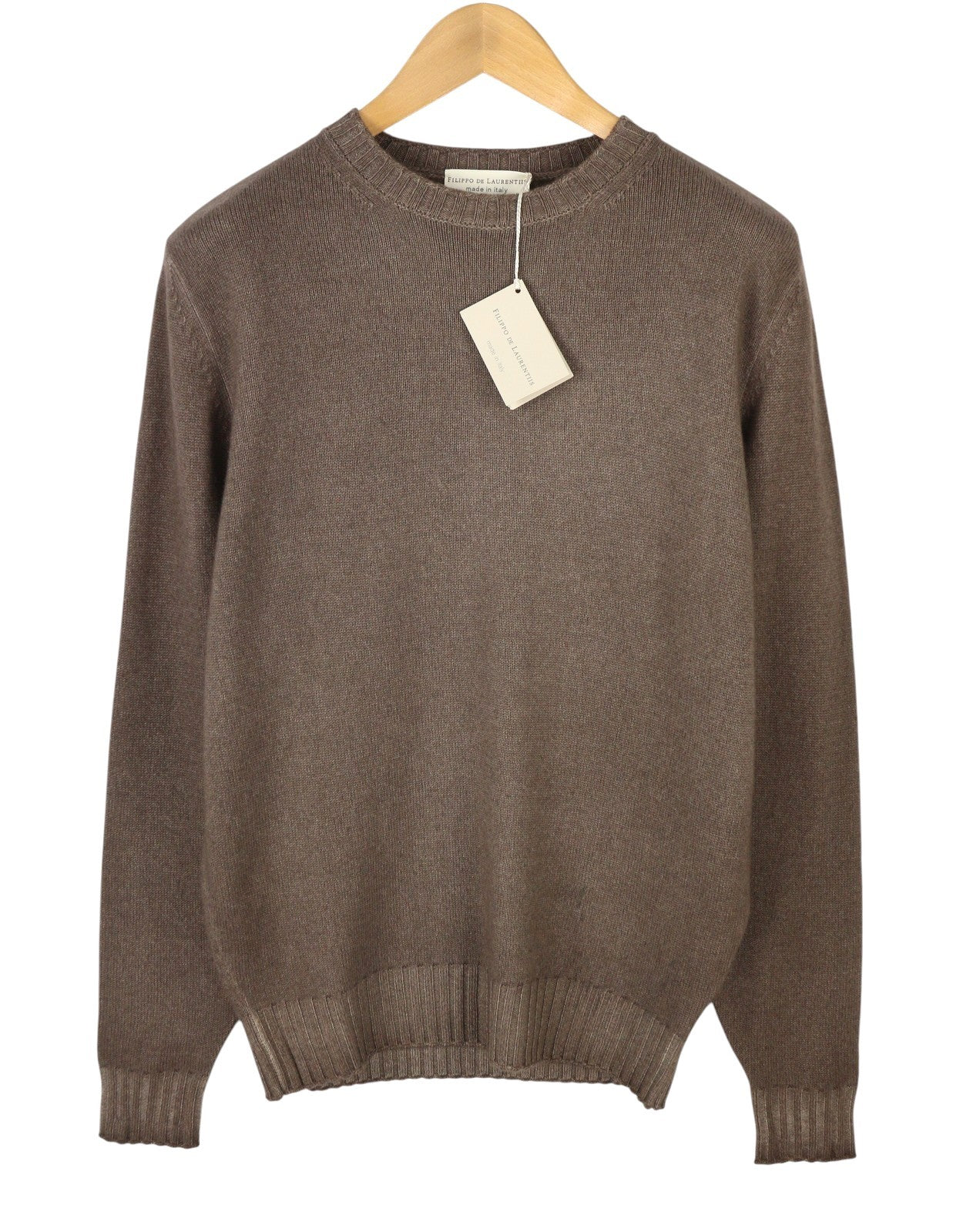 FILIPPO DE LAURENTIIS Men Jumper IT50 M Brown Faded Merino Wool Cashmere Knit