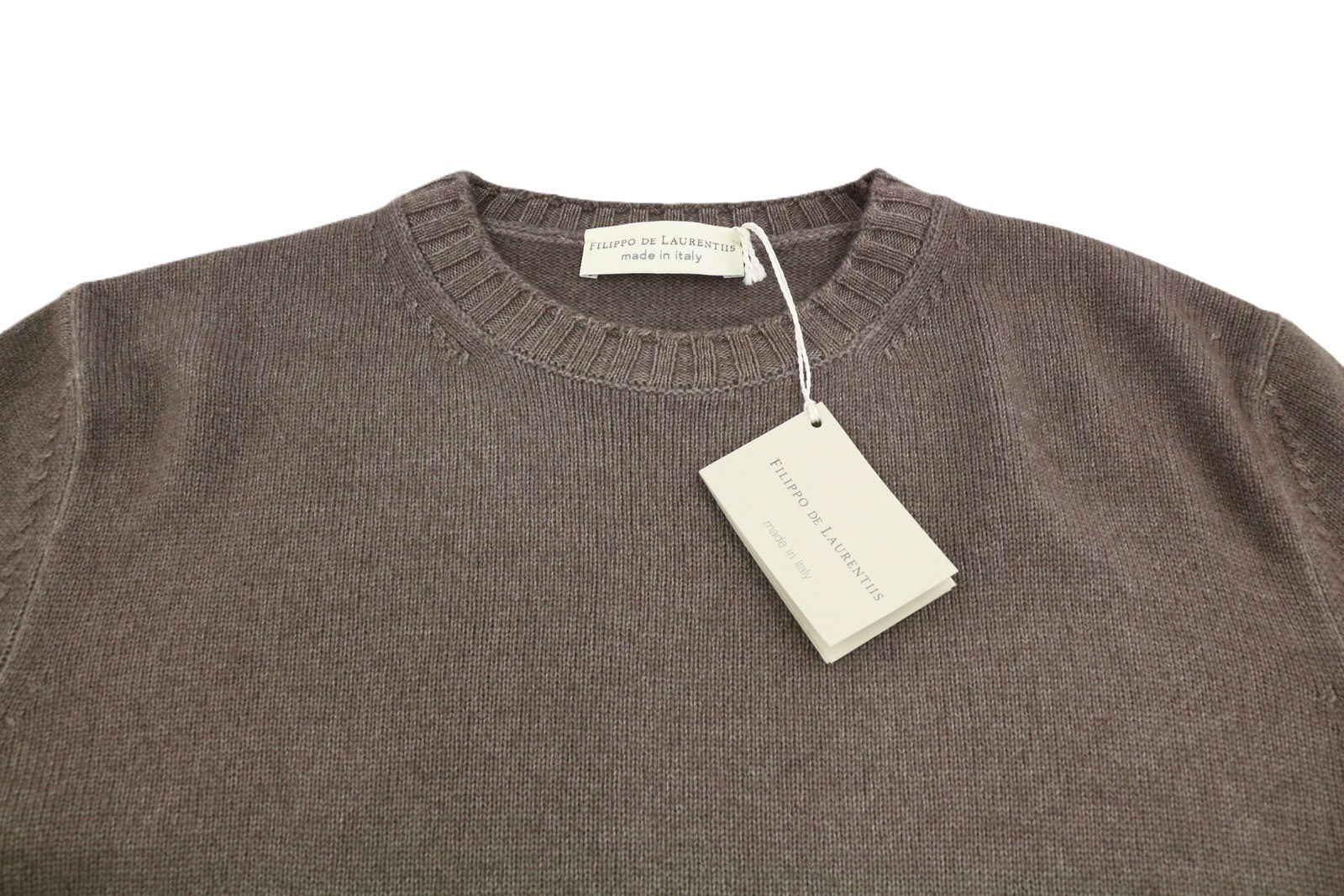 FILIPPO DE LAURENTIIS Men Jumper IT50 M Brown Faded Merino Wool Cashmere Knit