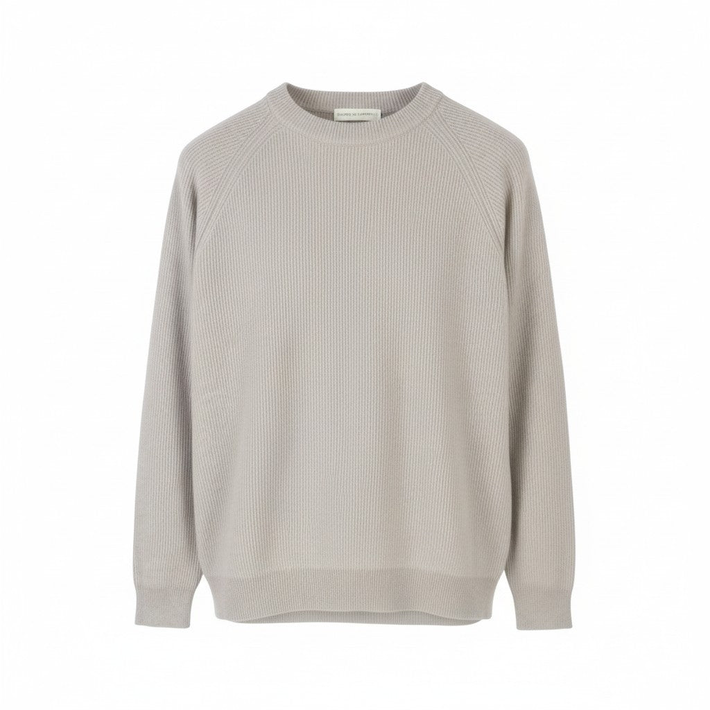 FILIPPO DE LAURENTIIS Men Jumper IT50 M Grey Melange Merino Wool Cashmere Knit