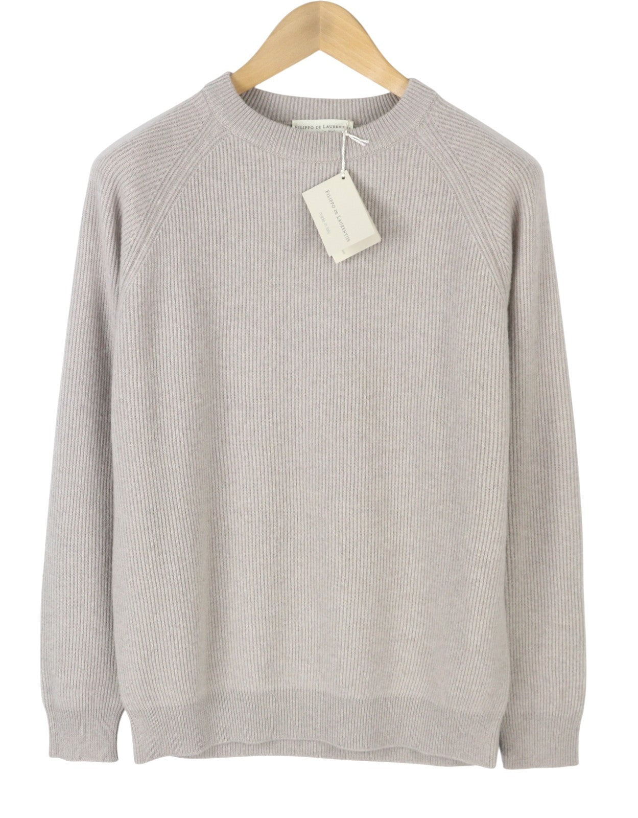 FILIPPO DE LAURENTIIS Men Jumper IT50 M Grey Melange Merino Wool Cashmere Knit