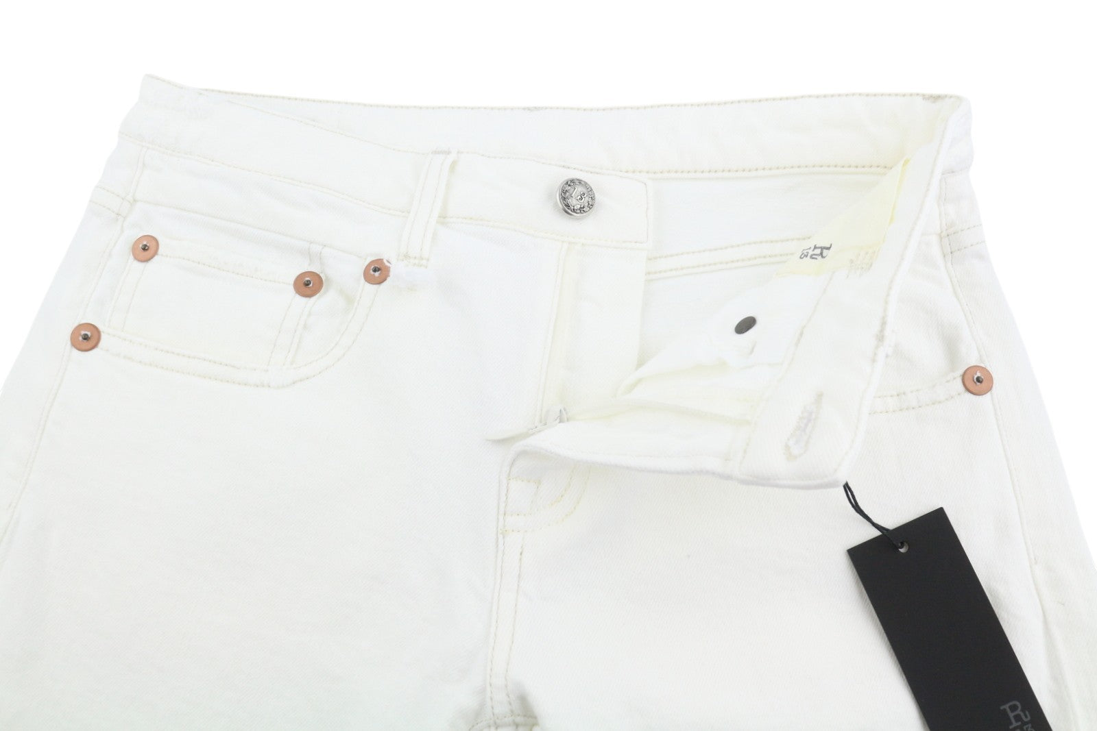 R13 Toby Boy Women Jeans 26 Aerin White Stretch Low Rise Slim Fit