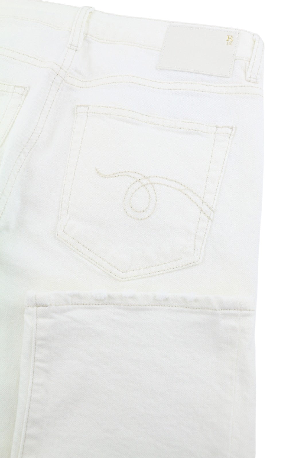 R13 Toby Boy Women Jeans 26 Aerin White Stretch Low Rise Slim Fit