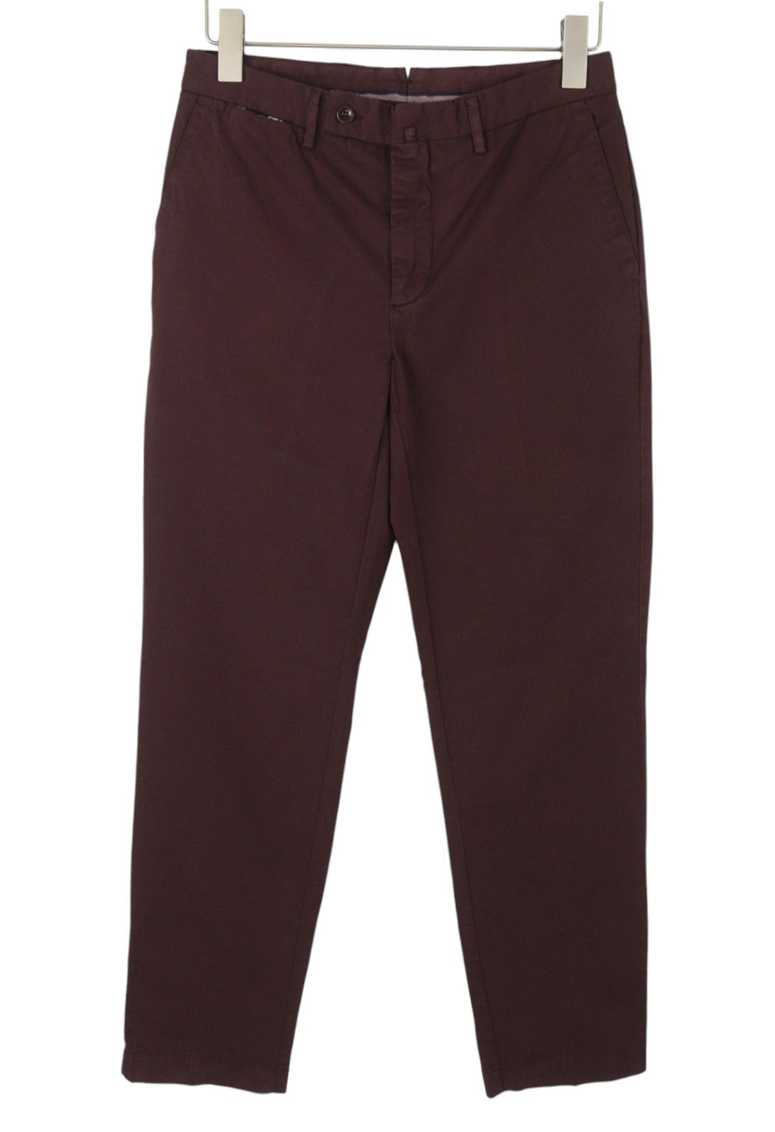 HACKETT Sanderson Men Trousers W30 Dark Burgundy Slim Fit Chino