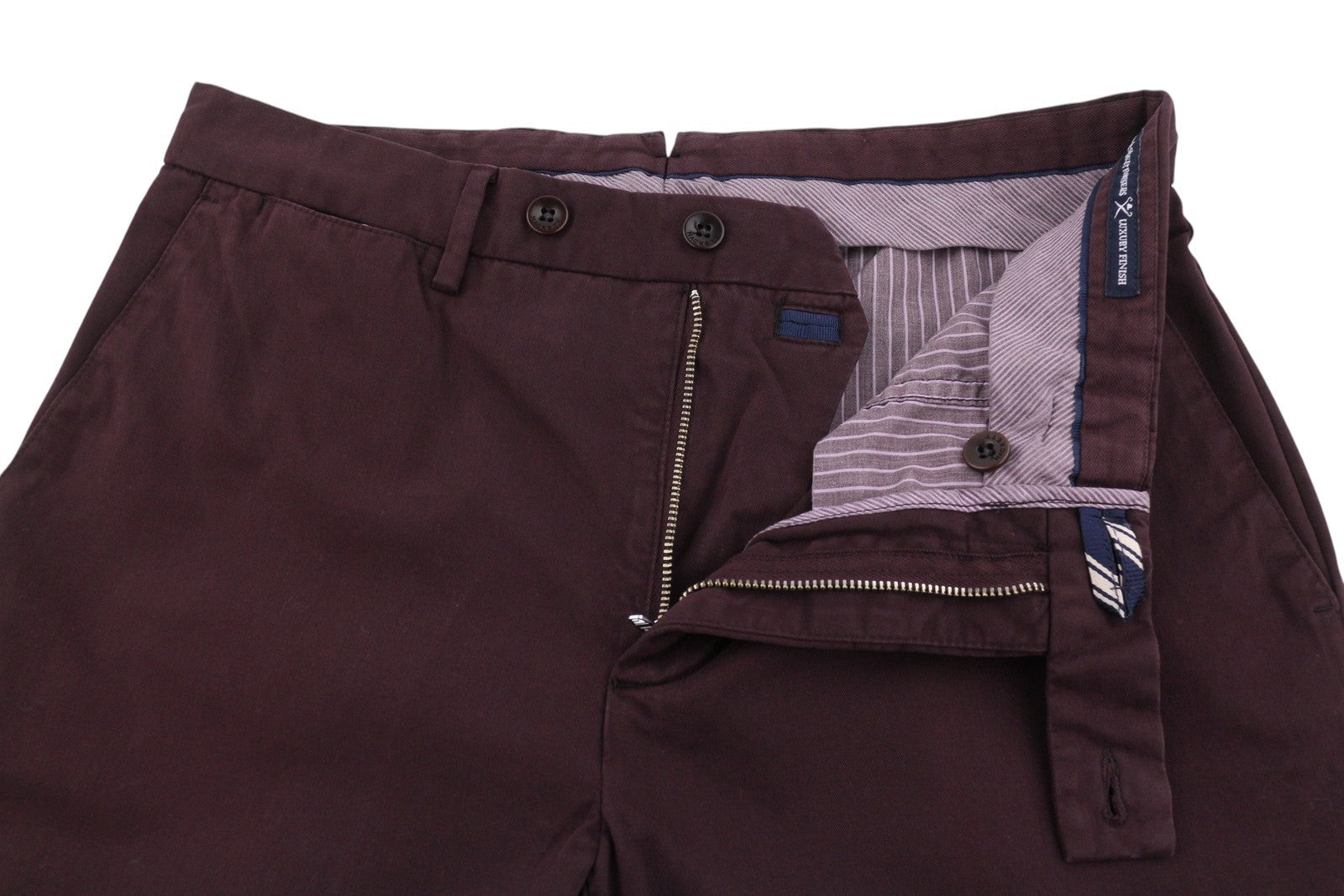 HACKETT Sanderson Men Trousers W30 Dark Burgundy Slim Fit Chino