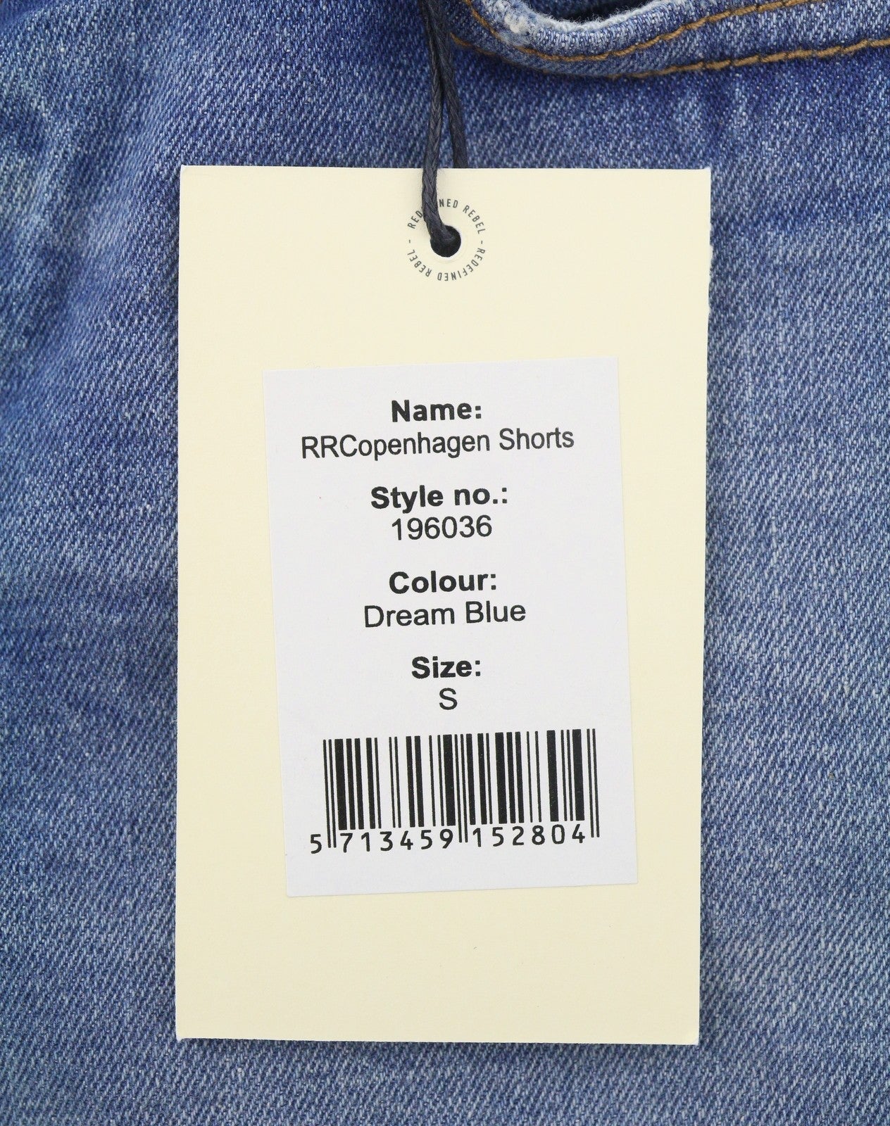 REDEFINED REBEL Copenhagen Men Shorts S Blue Whiskers Faded Zip Fly Denim
