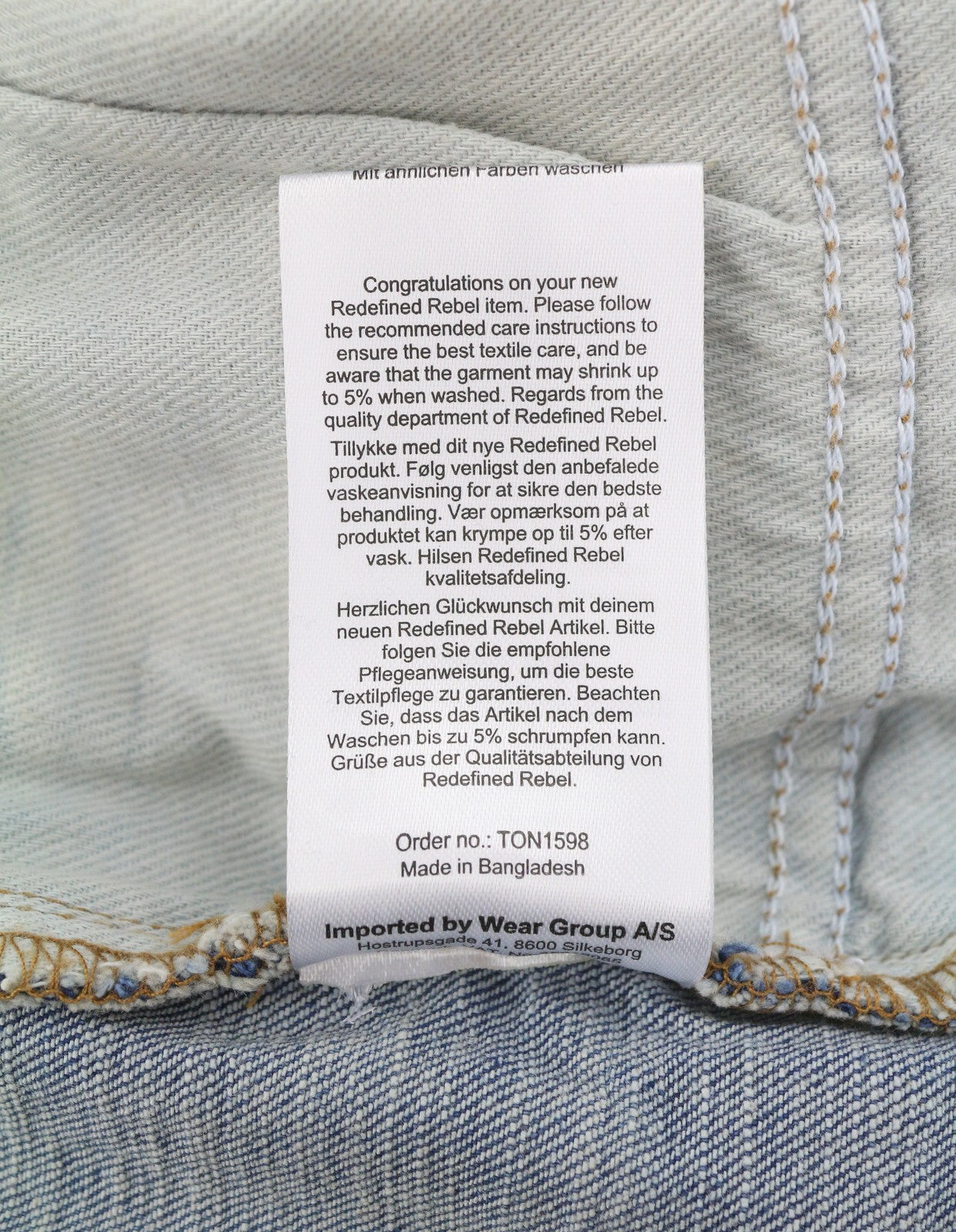 REDEFINED REBEL Copenhagen Men Shorts S Blue Whiskers Faded Zip Fly Denim