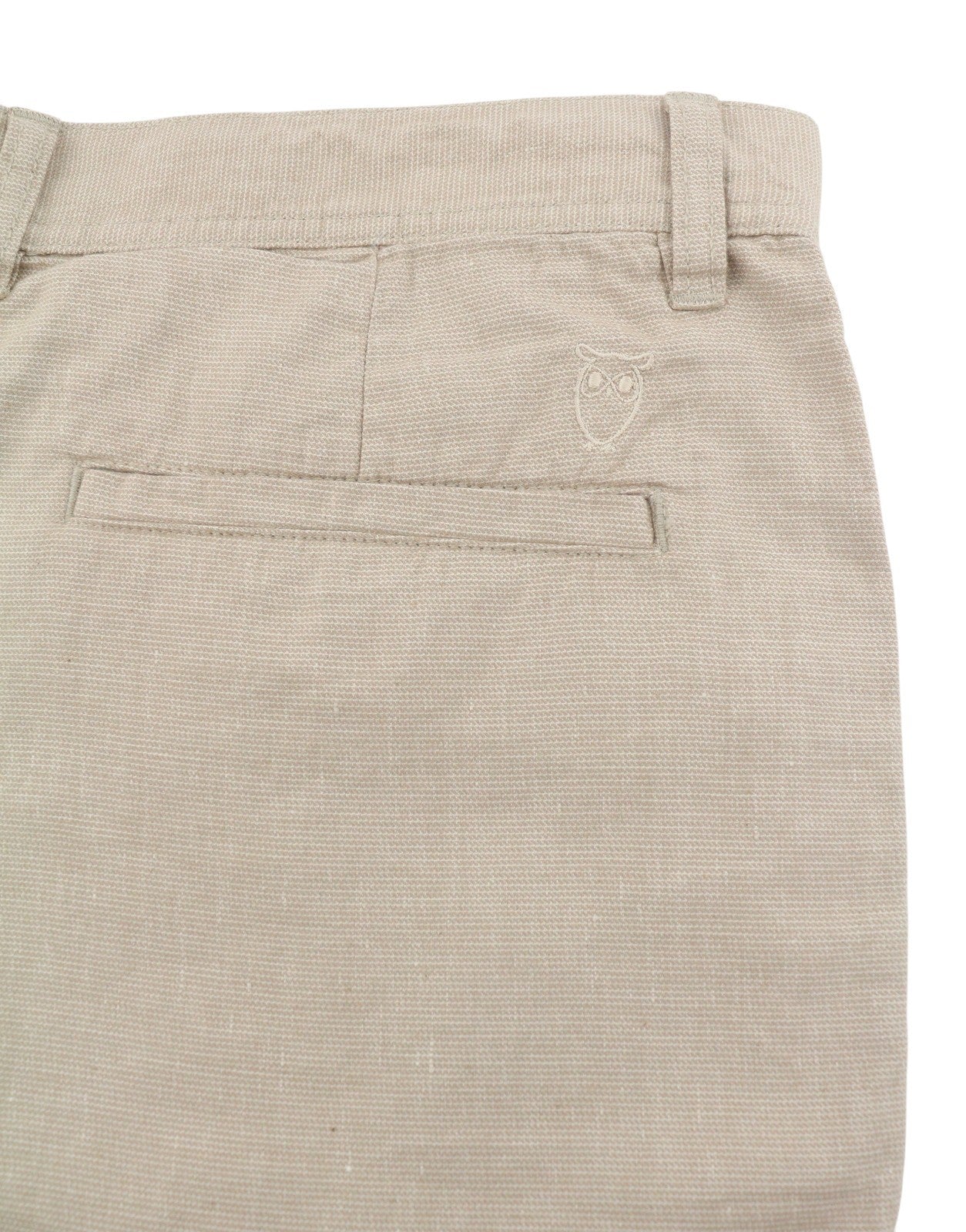 KNOWLEDGE COTTON APPAREL Men Shorts W38 Beige Patterned Linen Blend Zip Chino